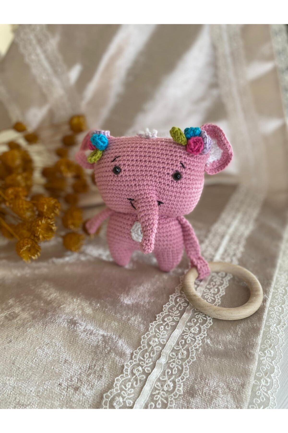 Mini Atölye by Seren Amigurumi Fil Oyuncak Ve Emzik Zinciri