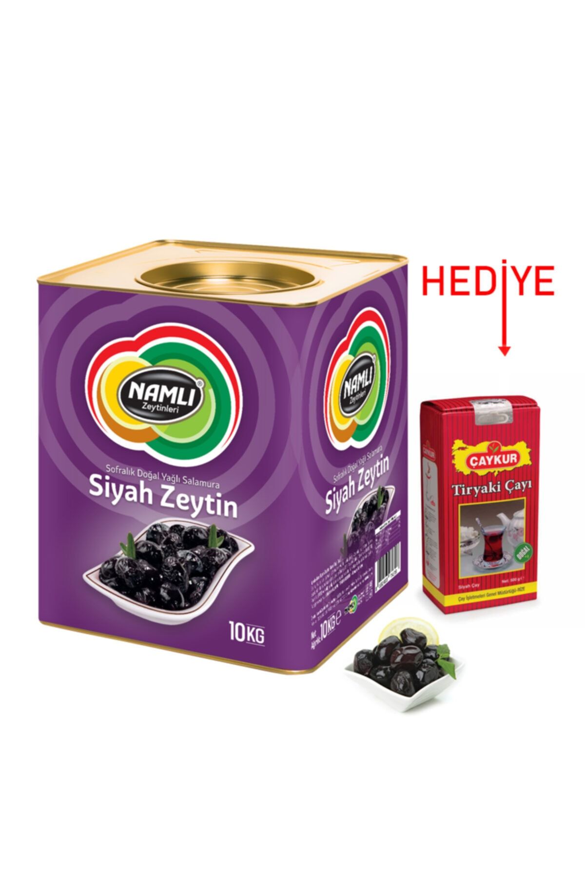 Namlı Gemlik Sofralık Orta Siyah Zeytin - 10 Kg