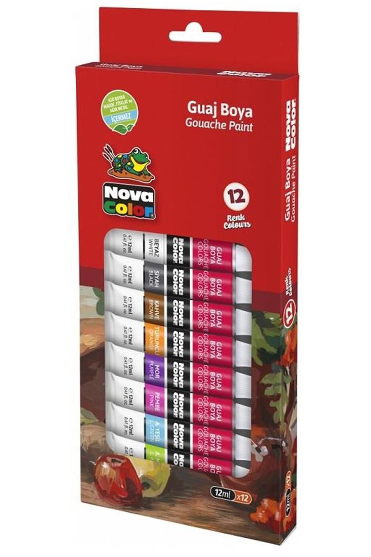 Nova Color 12 Renk Guaj Boya Tüp Nc-781  Guaj Boya