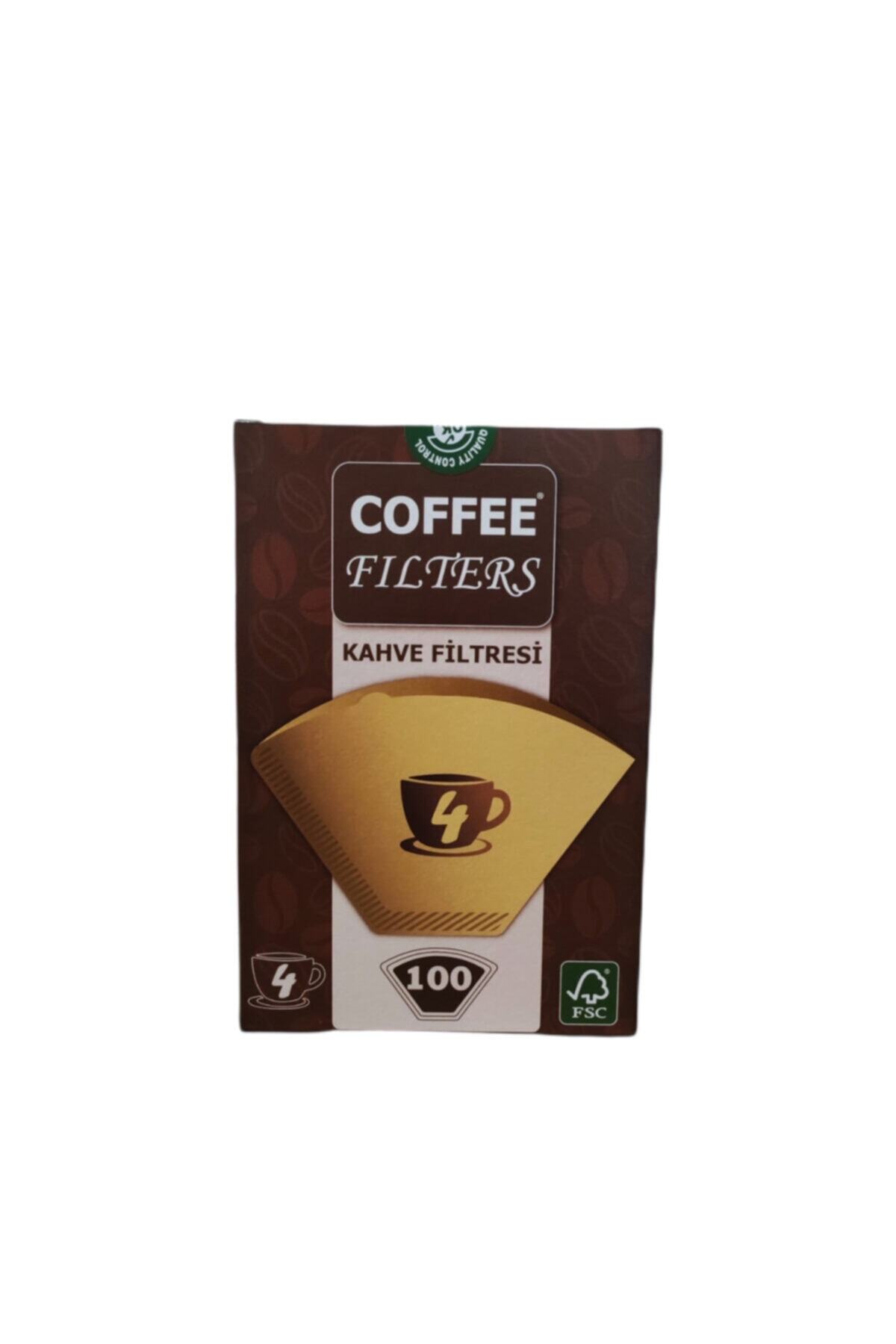 Coffee Filters Universal Filtre Kahve Kağıdı 1/4 4 Numara 100'lü Paket