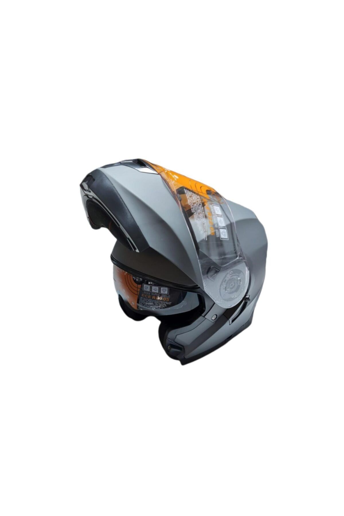 OEM Motosiklet Çene Açılır Gözlüklü Kask L Beden Gri