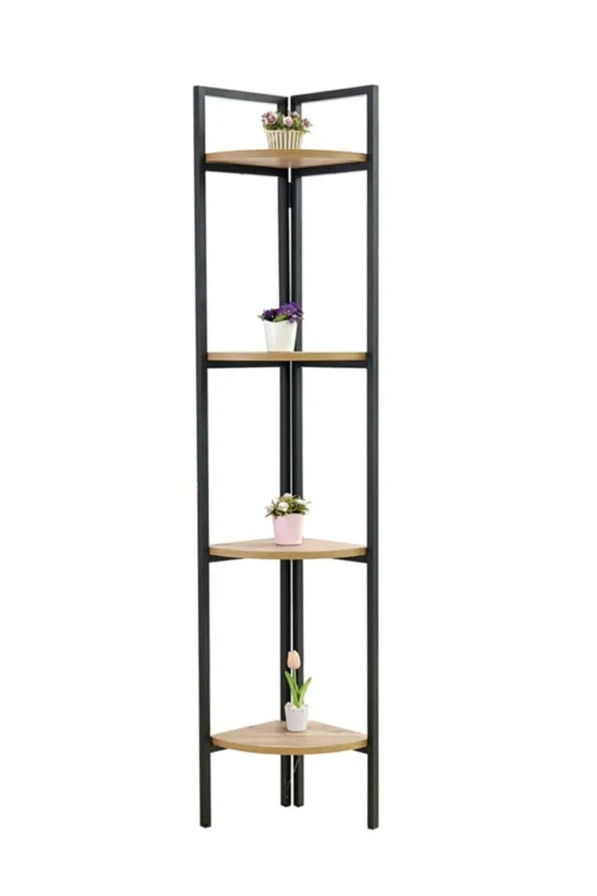 FORAHOME Köşe Kitaplık, Metal Kitaplık, Duvar Rafı, Çiçeklik