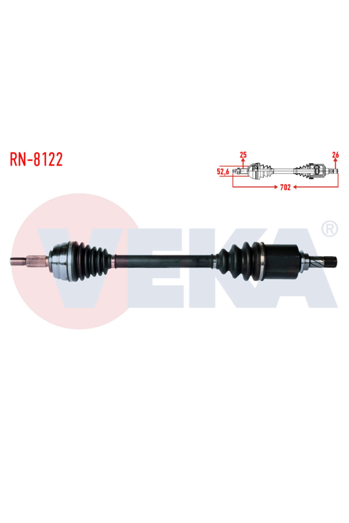 ÖZGÜÇYEDEK Komple Aks Sol On Dacıa Duster 1.5 Dcı 4x2 Uzunluk 702mm 2012-
