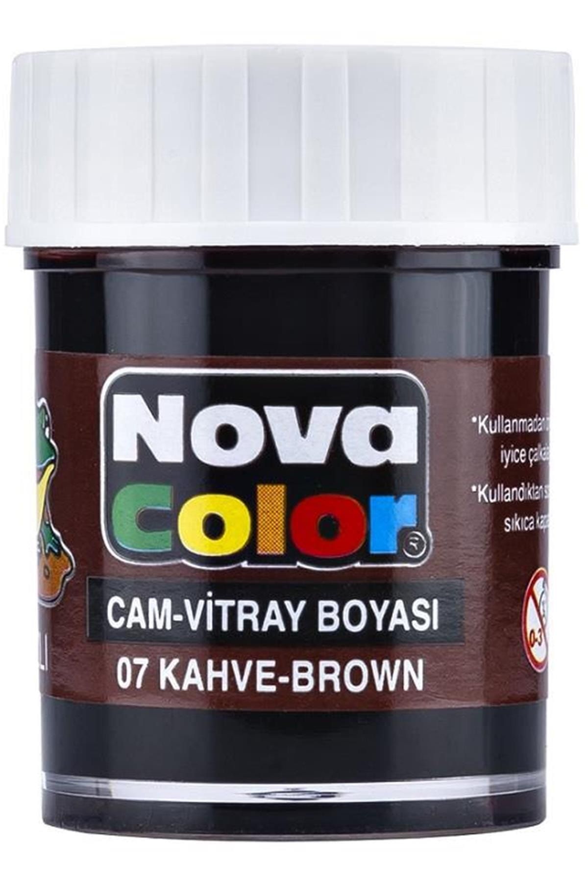 Nova Color Su Bazlı Cam Boyası Kahverengi 12li Paket