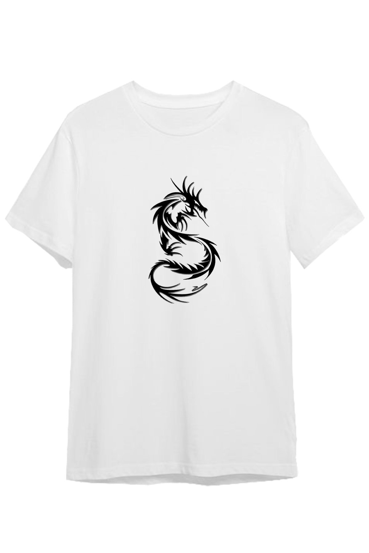 Gizmorki Özel Tasarım, Bisiklet Yaka, Pamuklu, Kısa Kollu,beyaz T-shirt:''dragon Valley''
