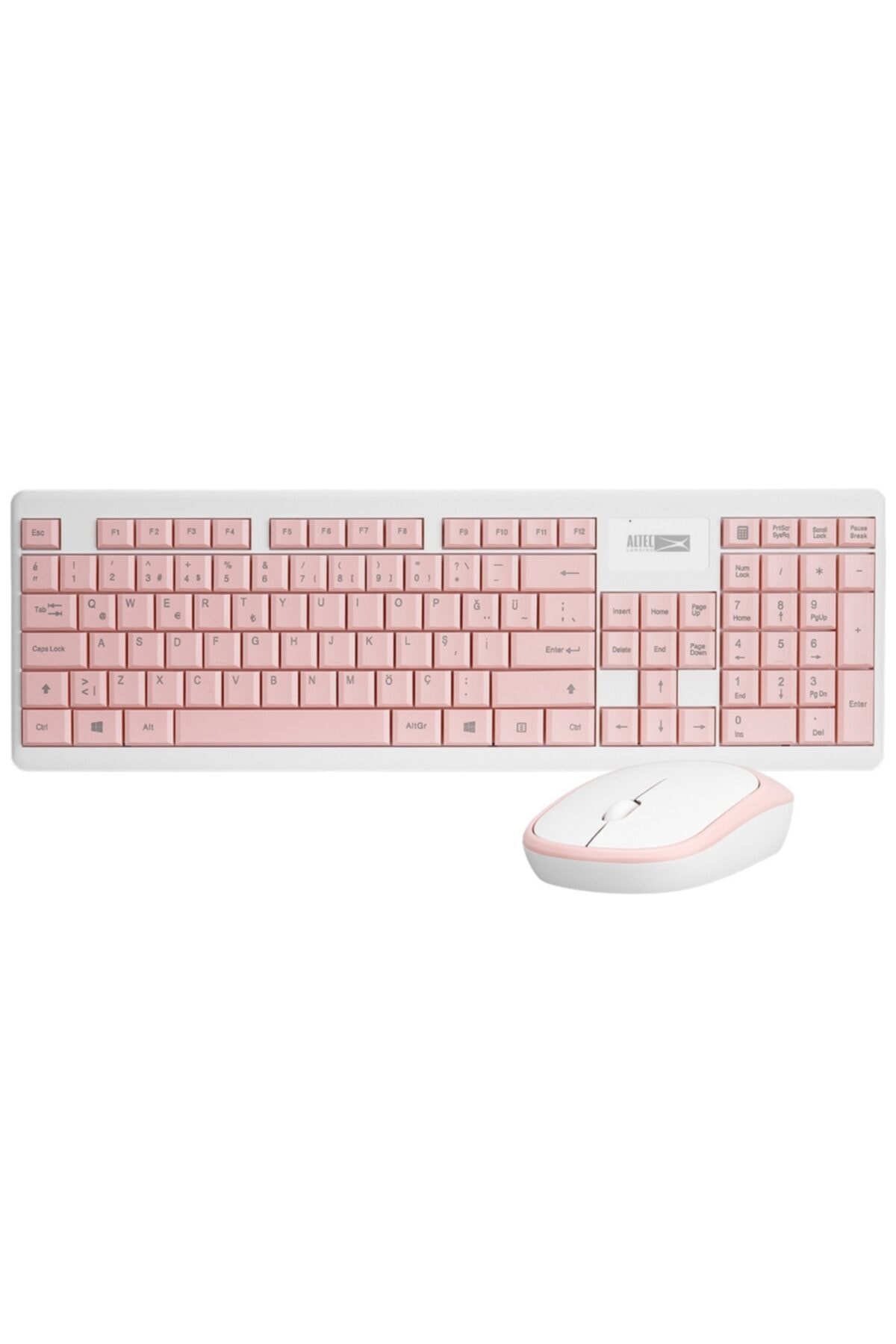 Altec Lansing Pembe/beyaz 2.4ghz 1200dpı Mouse Türkçe Q Kablosuz Klavye+mouse Set