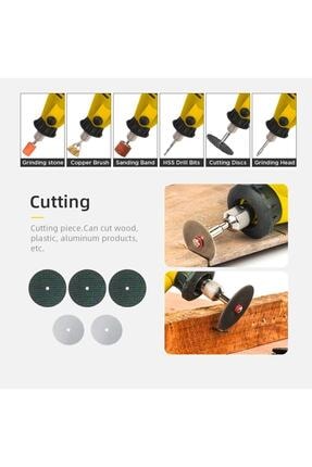 350 Parça Çift Makinalı Çok Fonksiyonlu Gravür Oyma Dremel Taşlama Zımpara Kesme Set Image 5