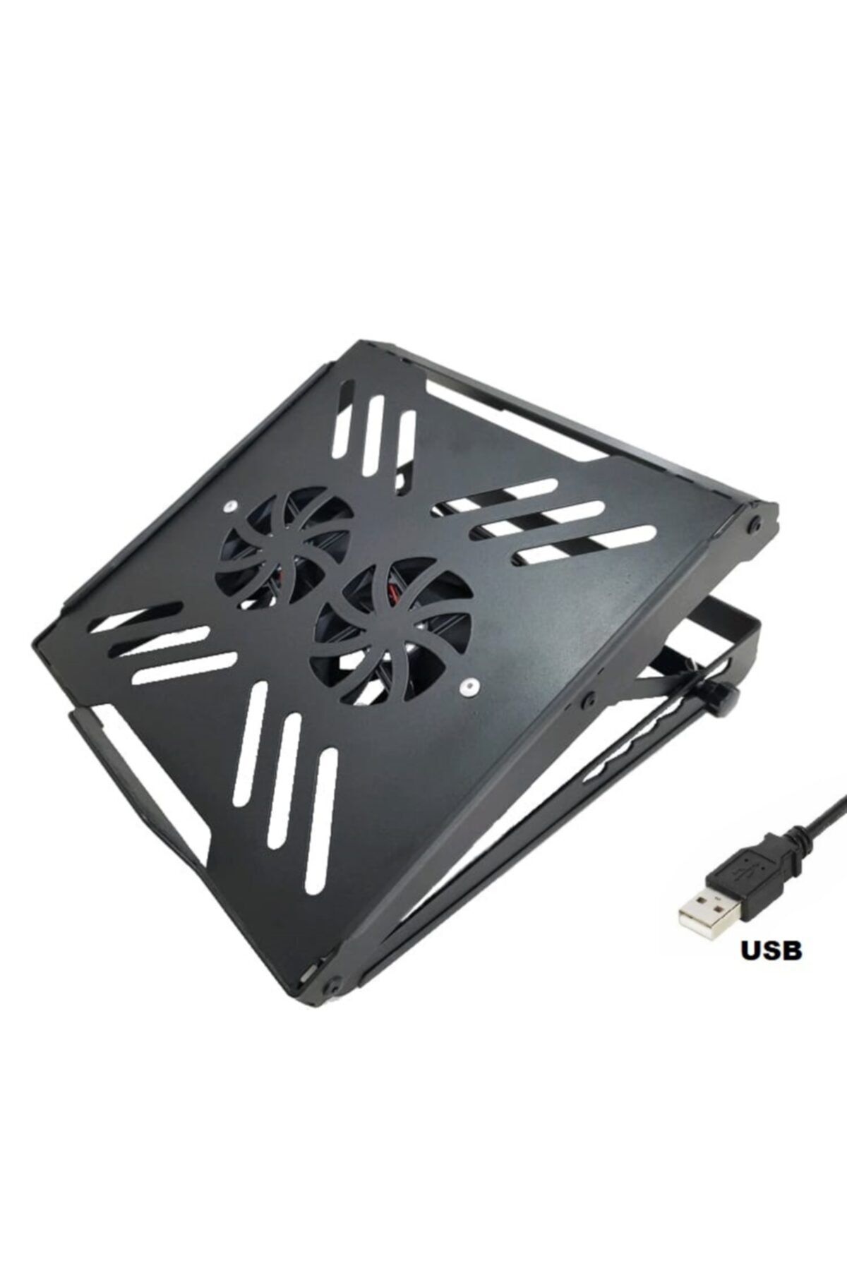 Santafix Süper Dayanıklı Metal Yükseklik Ayarlı Fanlı Laptop Notebook Soğutucu Yükseltici Altlık