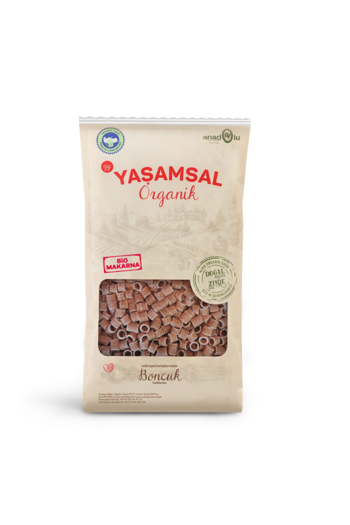 Yaşamsal Organik Organik Tam Buğday Boncuk Makarna - 800 G
