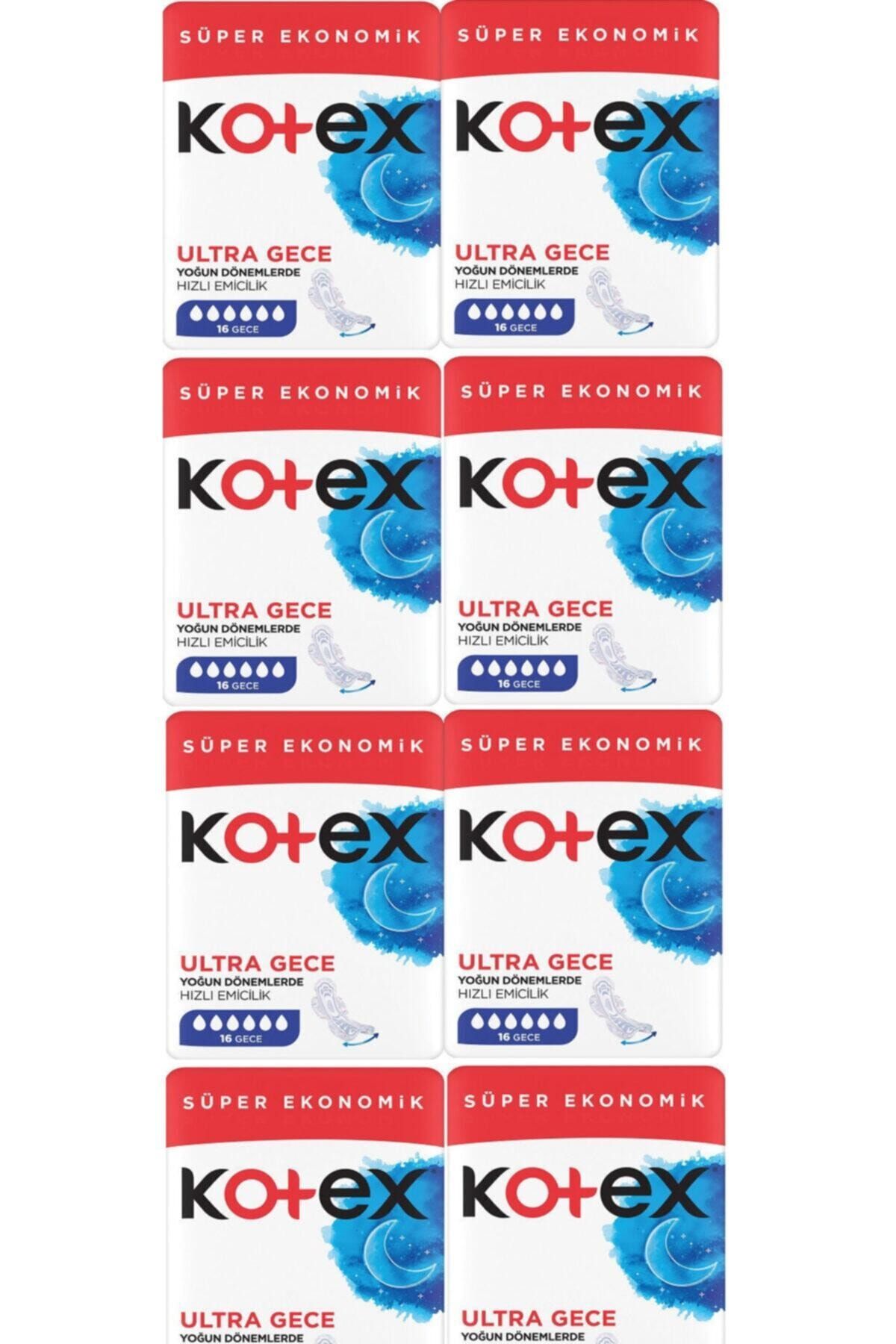 Kotex Ultra Hijyenik Ped Gece 16'lı Paket x 8 Adet