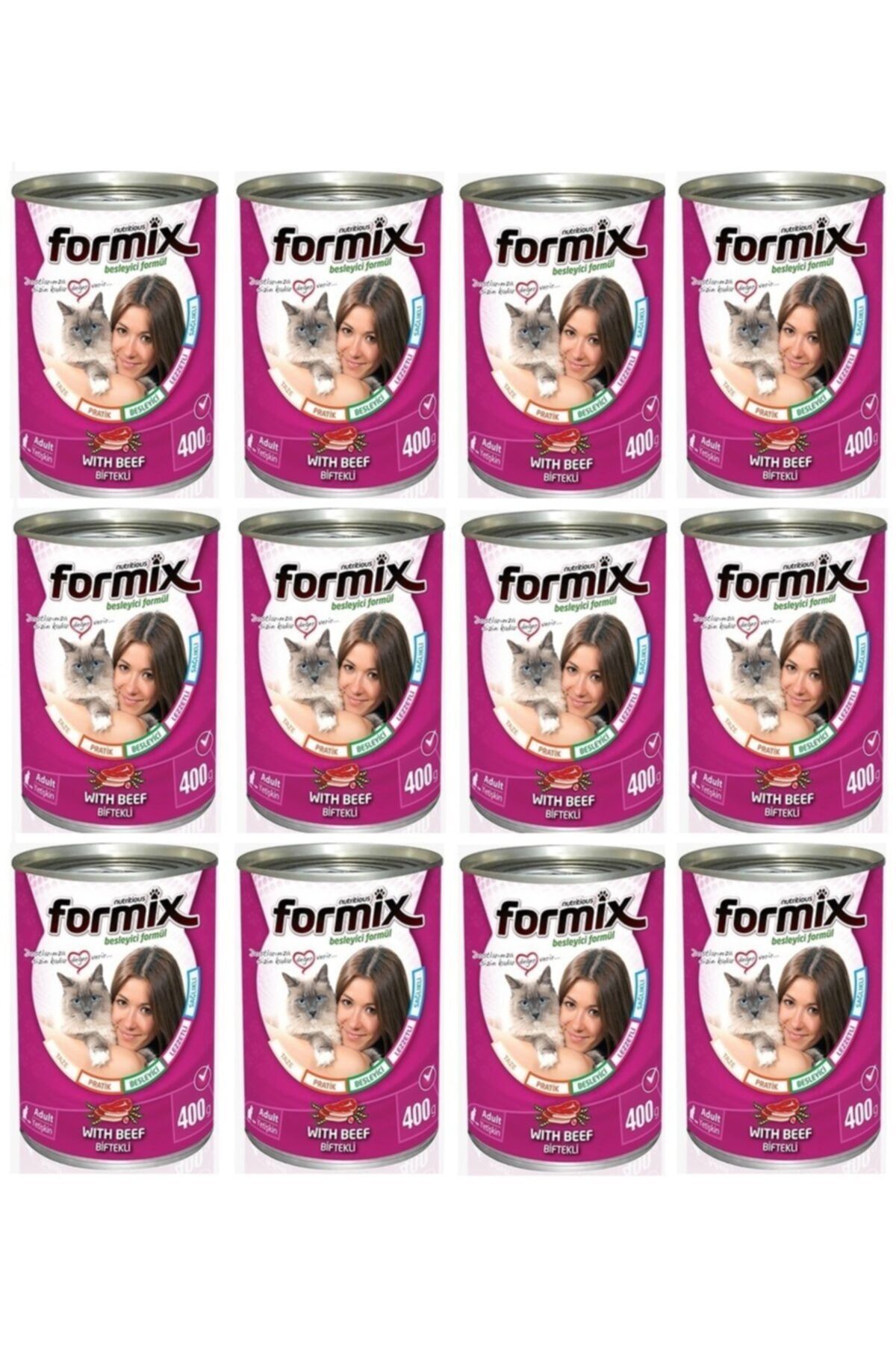 MERVEPET Formix Kedi Konserve Sığır Etli 400g 12 Li