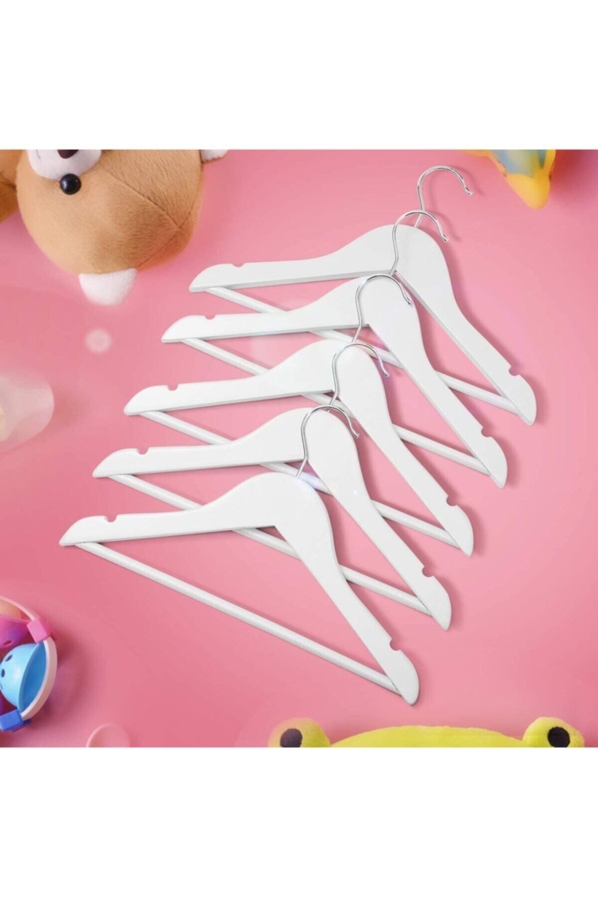 DUSOHOME Cocuk Bebek Ahsap Elbise Ve Kıyafet Askısı 12 Adet