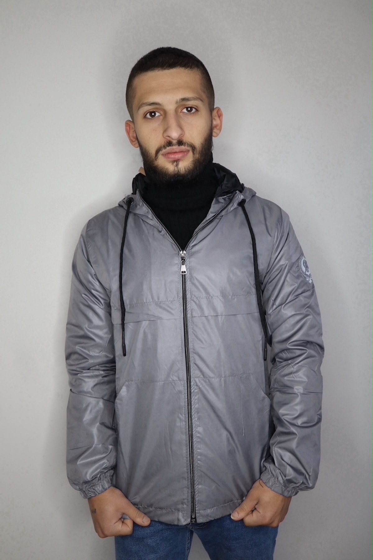 FBCLOTHES Gri Yağmurluk