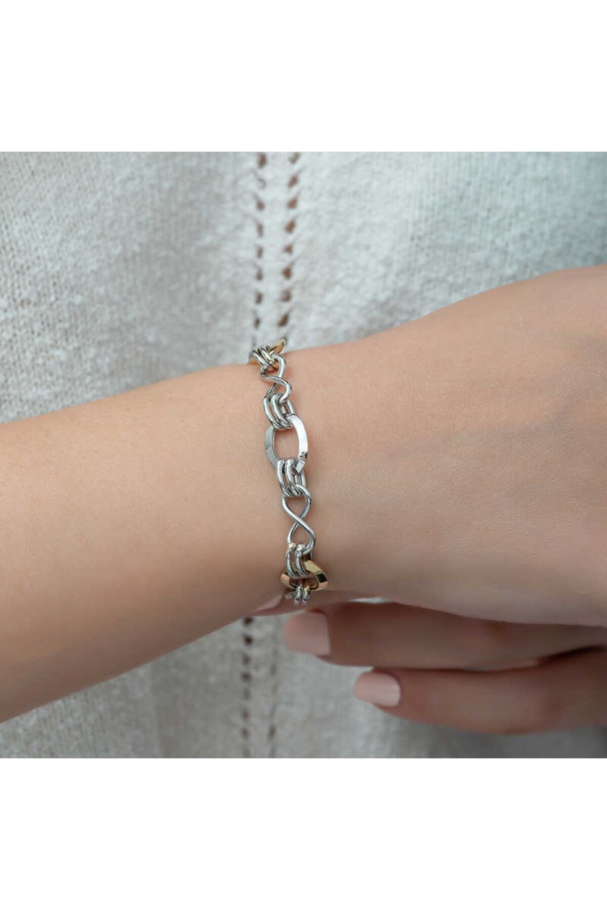 Candie Silver Sonsuzluk Detaylı Halka 925 Ayar Gümüş Kadın Bileklik