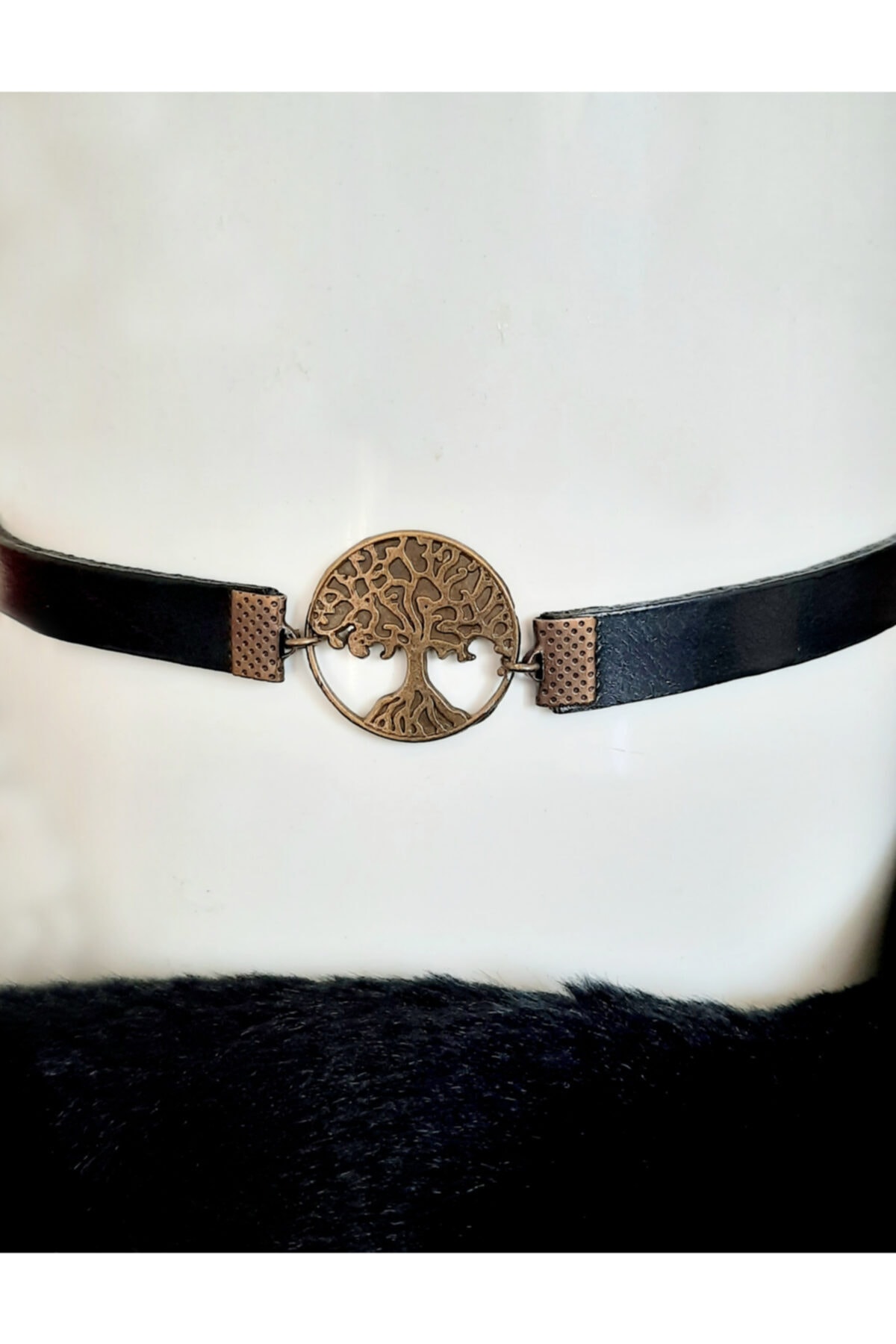 LADYMİRAGE Hayat Ağacı Deri Choker Kolye