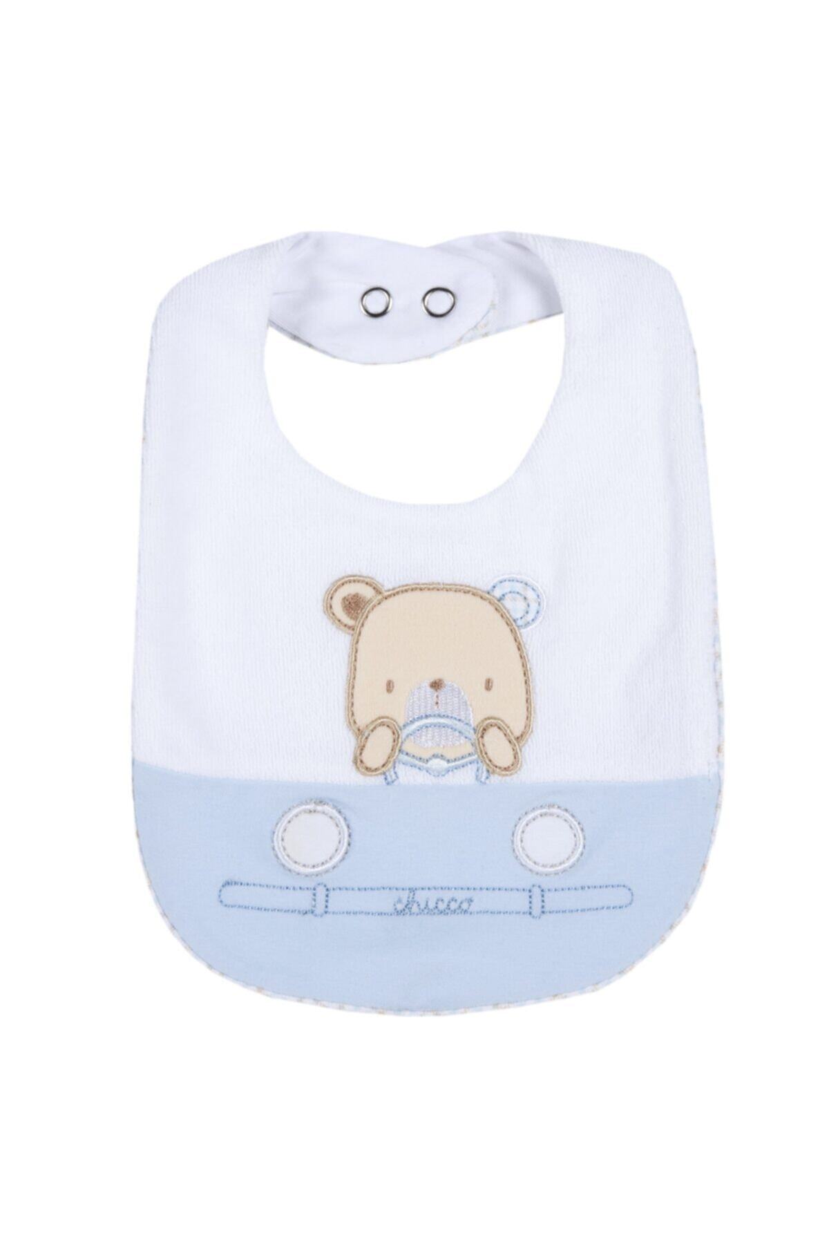 Chicco Ayıcıklı Havlu Mama Önlüğü Erkek Bebek