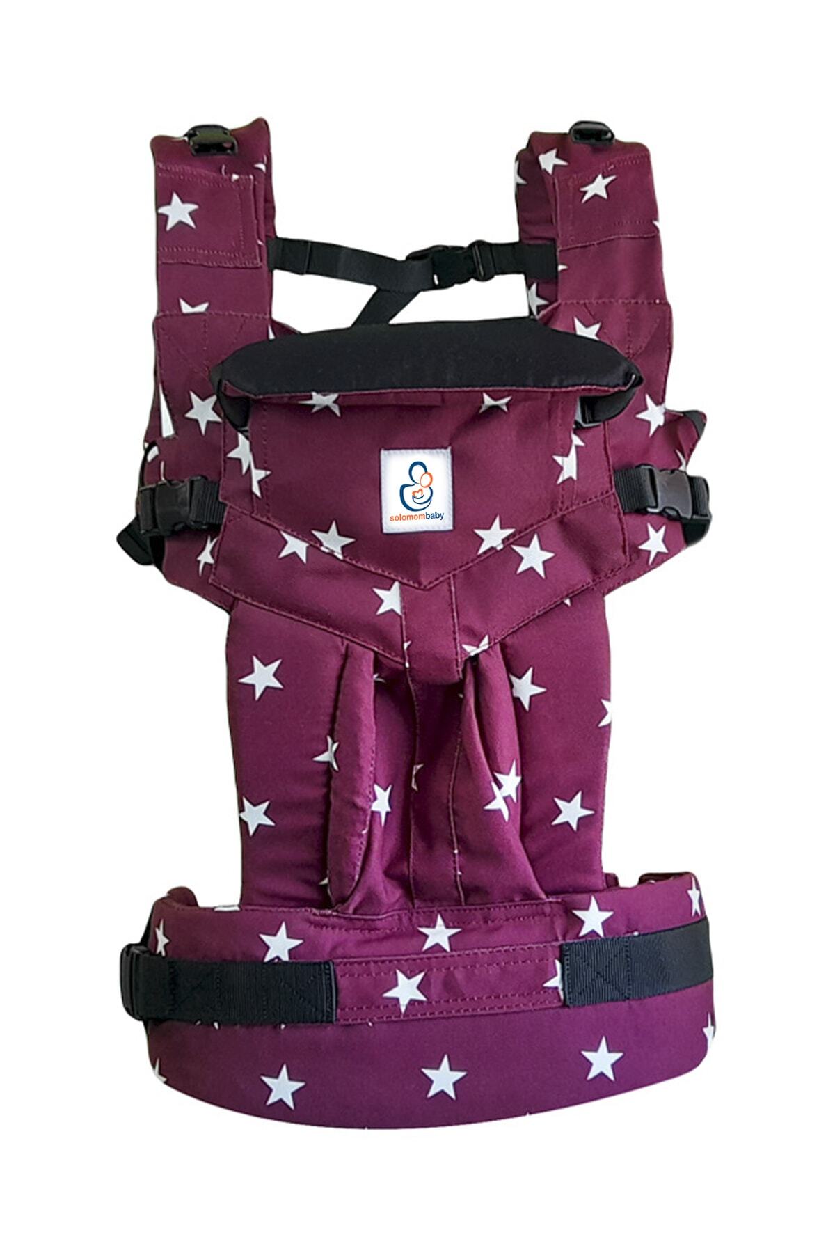 SolomomBaby Her Yöne Bordo Yıldızlar Ergonomik Kanguru