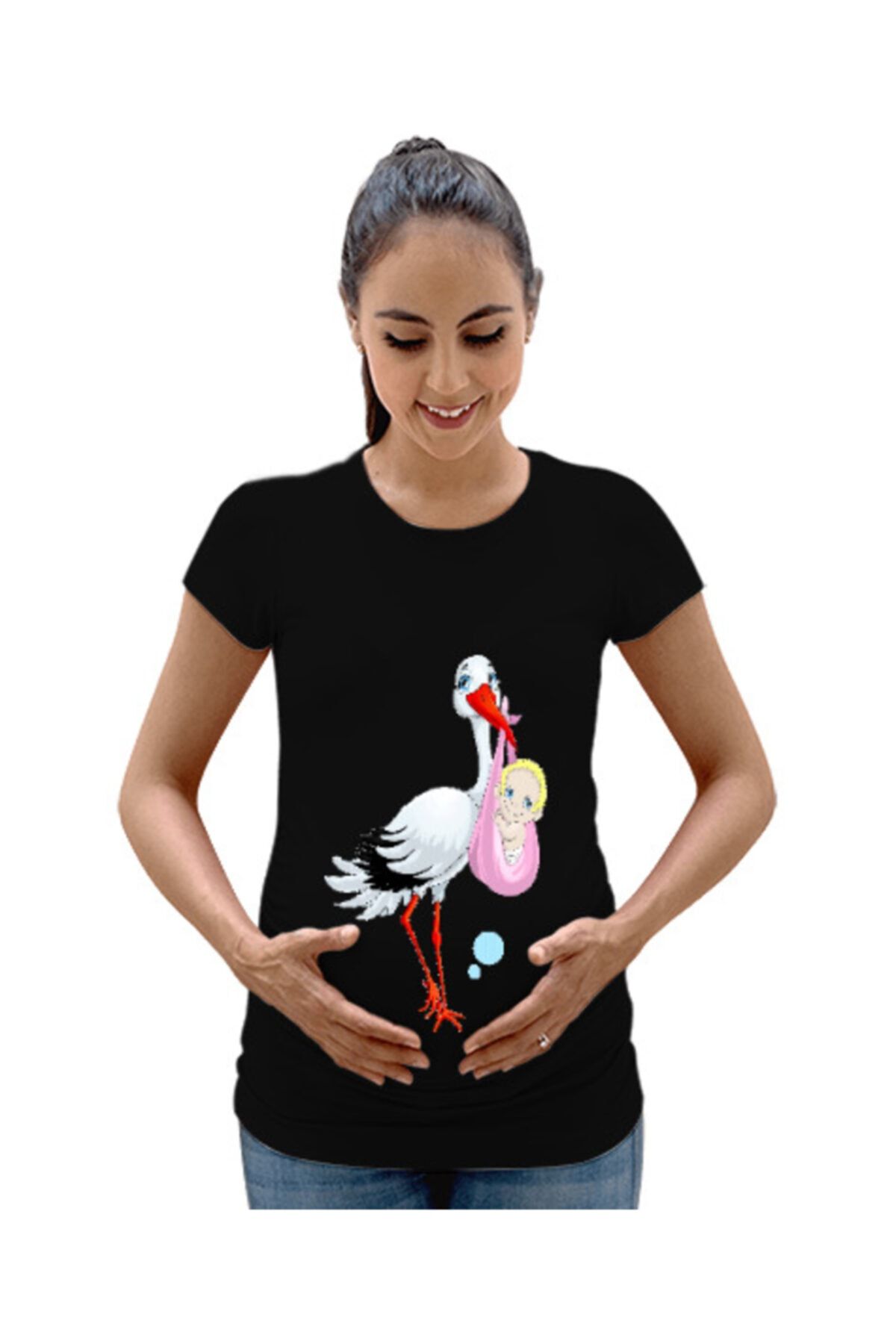 Tisho Bebek Vektör Kuş Hayvan Tasarımı Kadın Hamile Tişört
