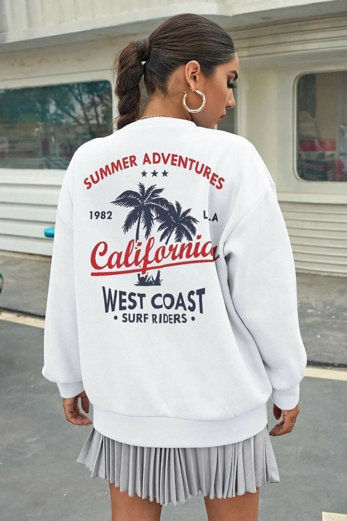 K&H TWENTYONE Kadın Beyaz California Oversize Sweatshirt