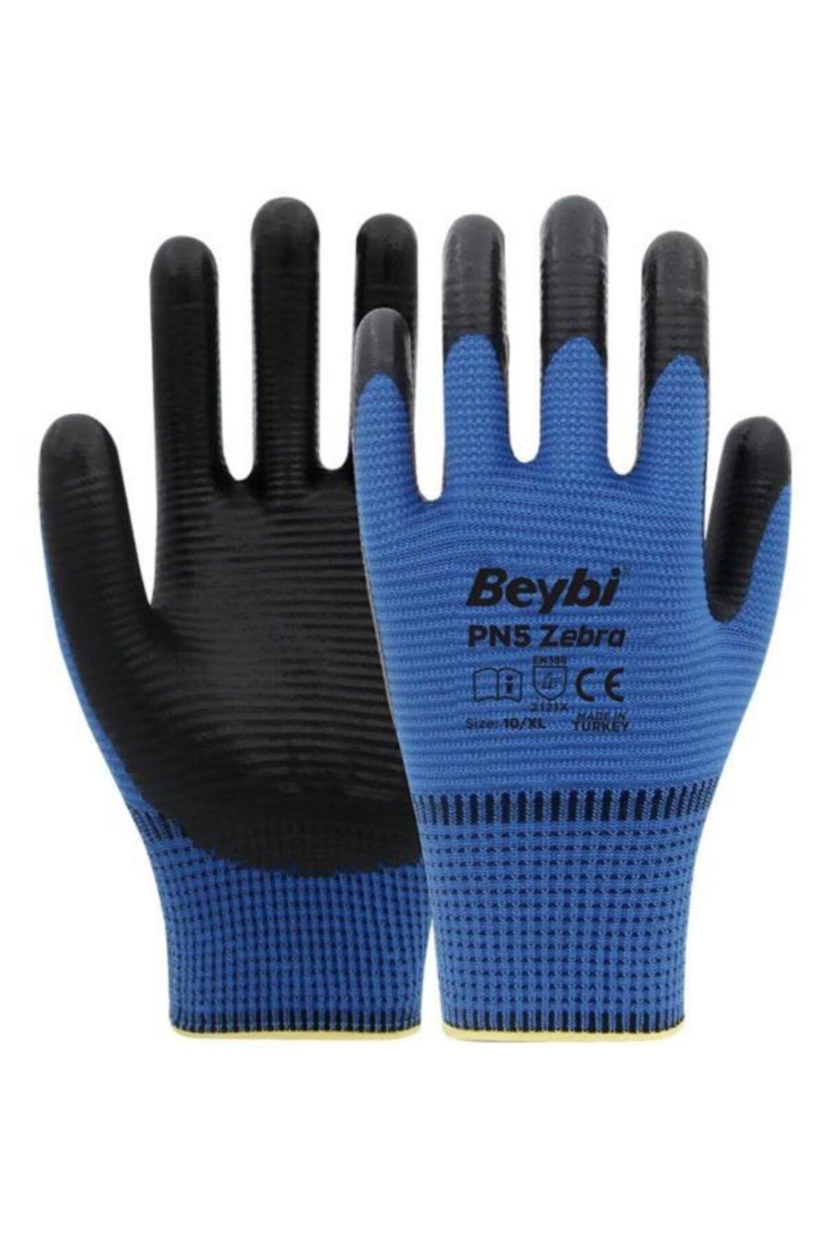 Beybi Pn5 Zebra Mavi Iş Eldiveni 9 Beden - 288 Çift