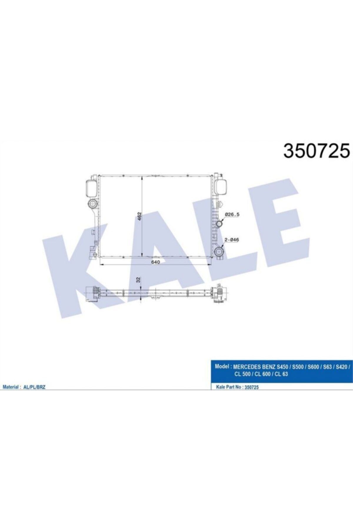 ÖZGÜÇYEDEK Motor Su Radyatoru S-class W221 0513 C216 1013