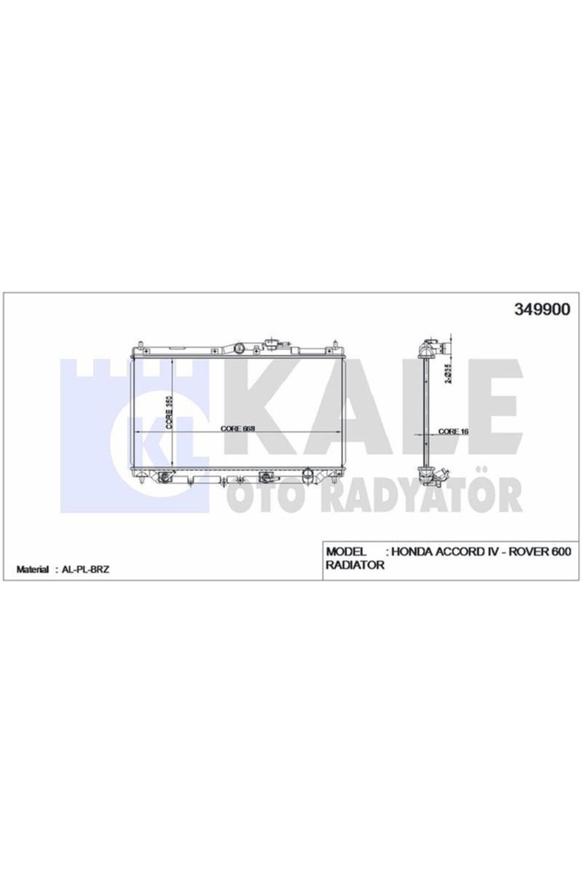 ÖZGÜÇYEDEK Motor Su Radyatoru Accord 9397 Prelude 9600 Otomatık (350x668x16)