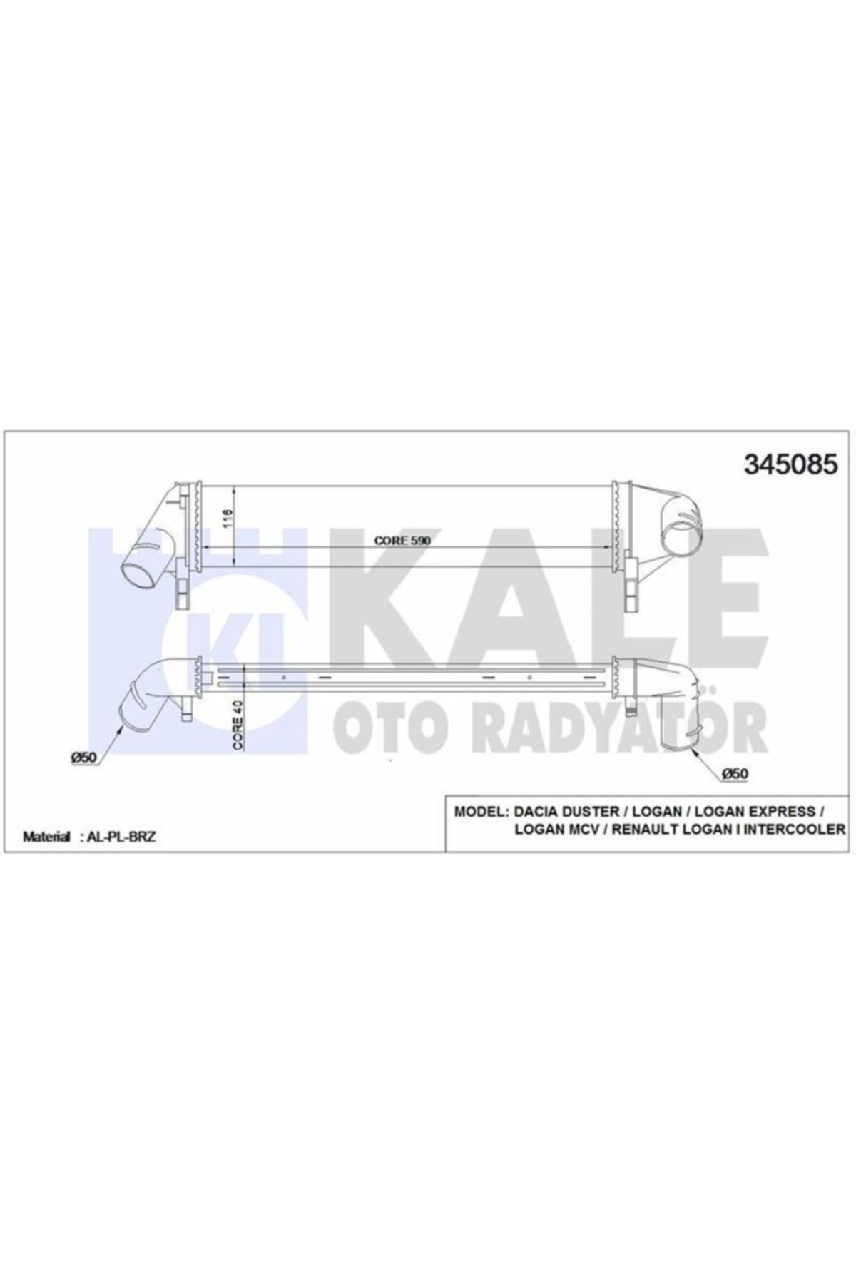 ÖZGÜÇYEDEK Turbo Radyatoru Duster Logan Sandero 1,5dcı