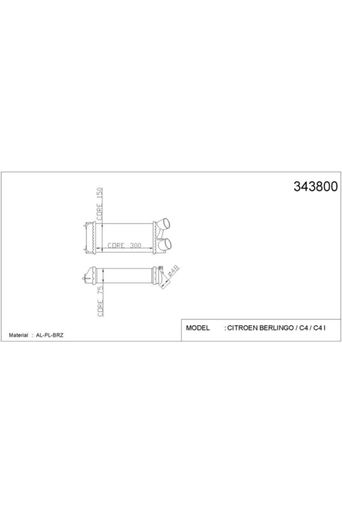 ÖZGÜÇYEDEK Turbo Sogutucu Radyator (ıntercoll) Berlıngo Iıı C4 C4 Pıcasso P308 P3008 P5008