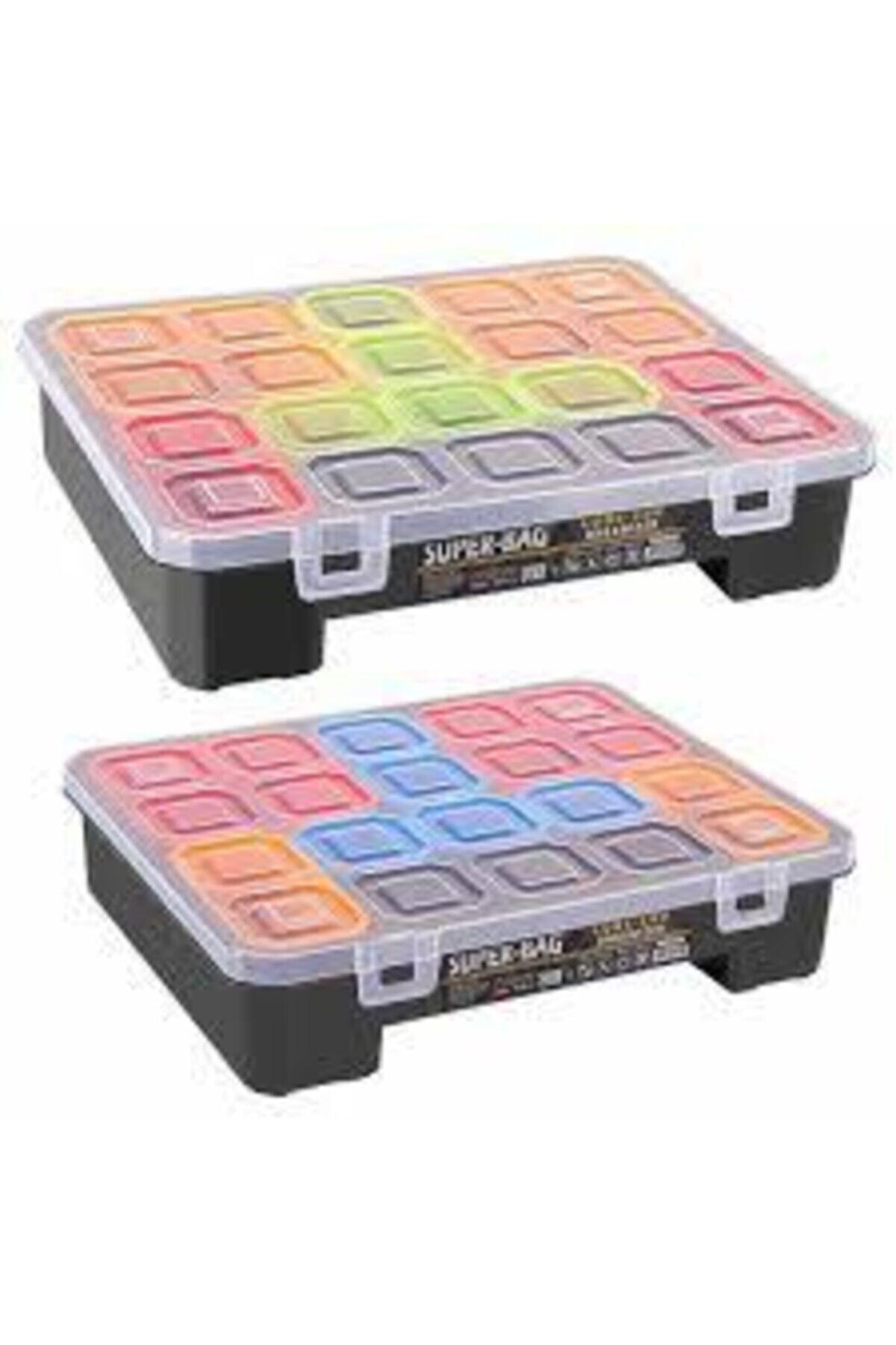 Asrın plastik Ünyepark Super-bag Organizer Cube 200 Bölmeli Renkli Saklama Çantası 2'li