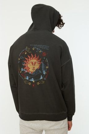 TRENDYOL MAN Antrasit Erkek Oversize Fit Sweatshirt TMNAW22SW0100