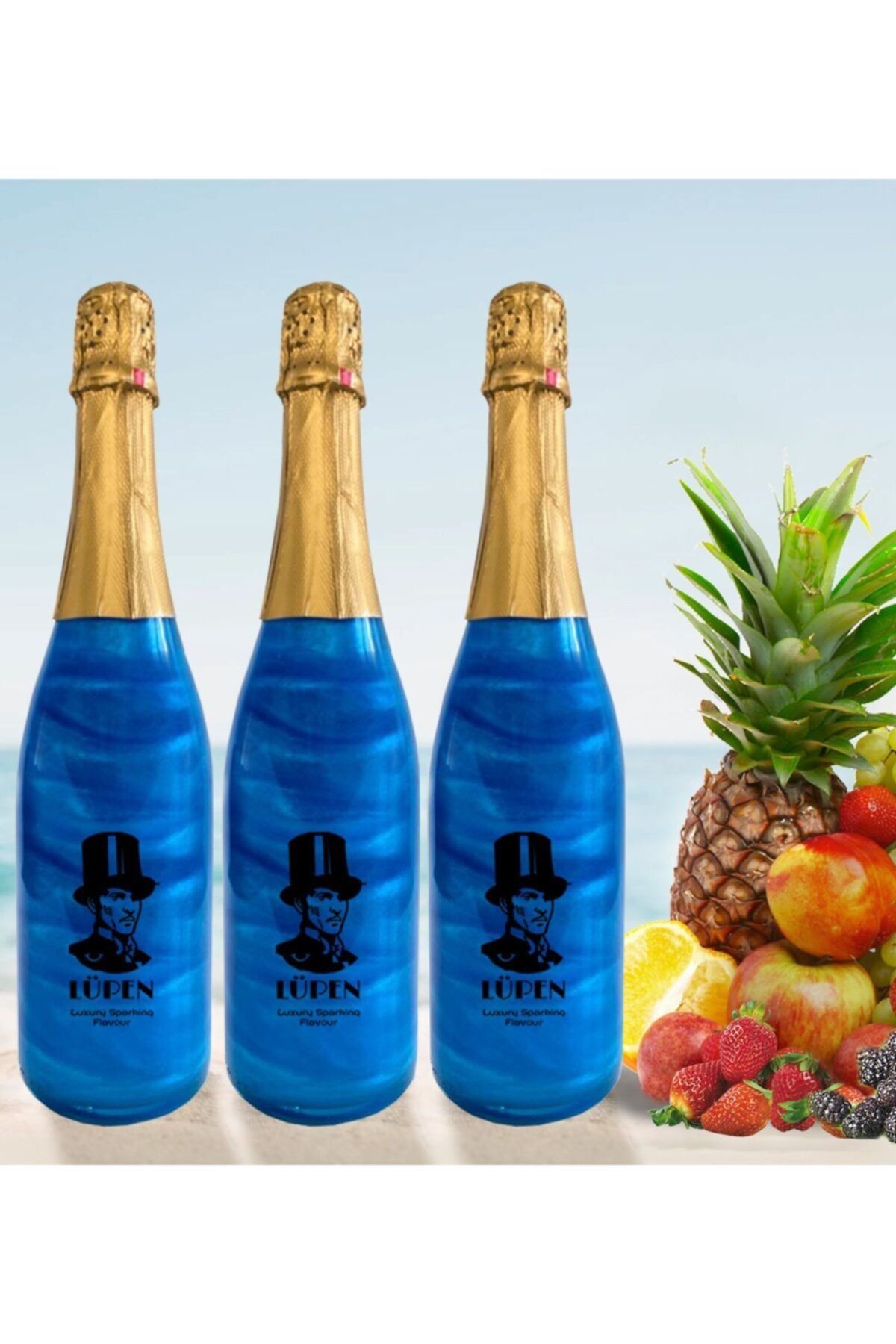 Lüpen Simli Lux Tropik Meyve Aromalı 750 Ml Alkolsüz Gazlı İçecek 3 Adet