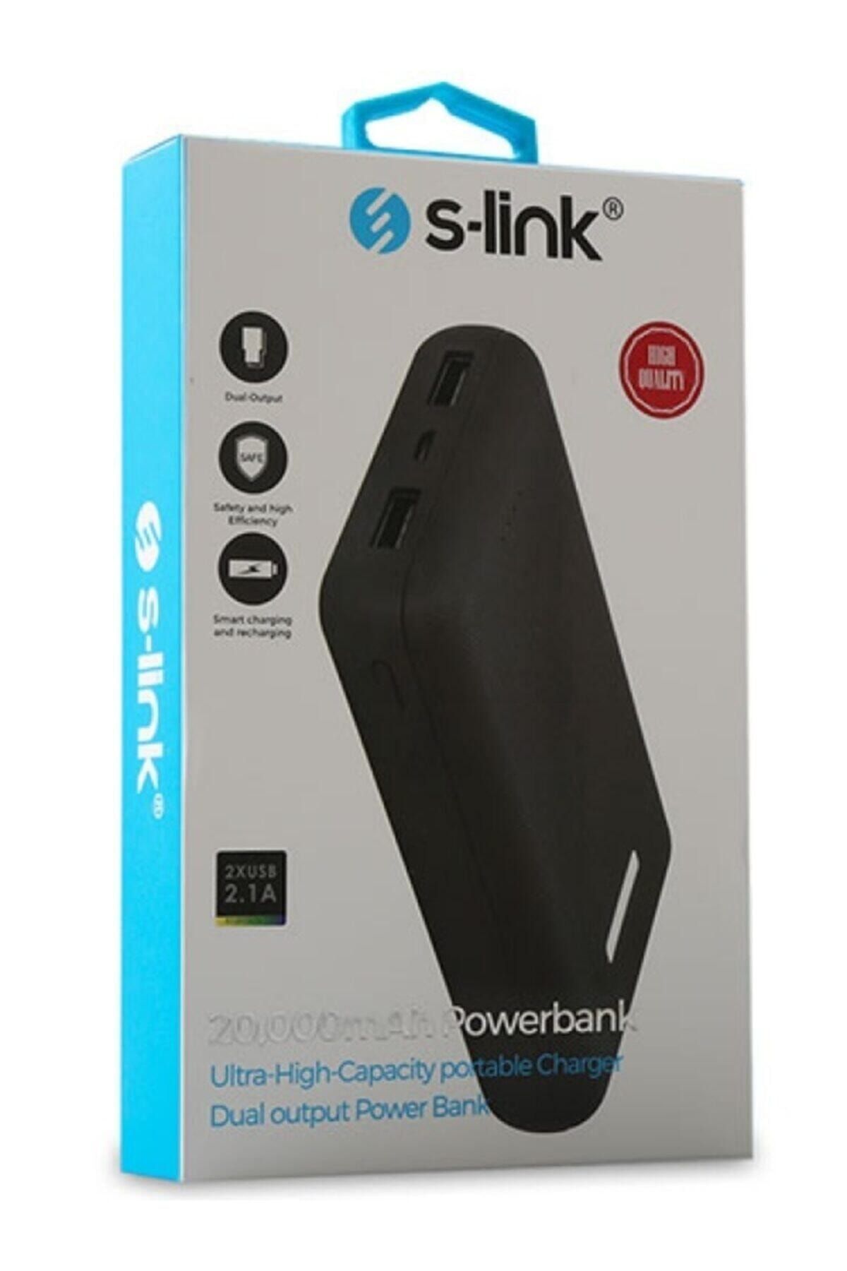 SLINK Ip-g23 20000mah Powerbank 2 Usb Port Siyah Taşınabilir Pil Şarj Cihazı