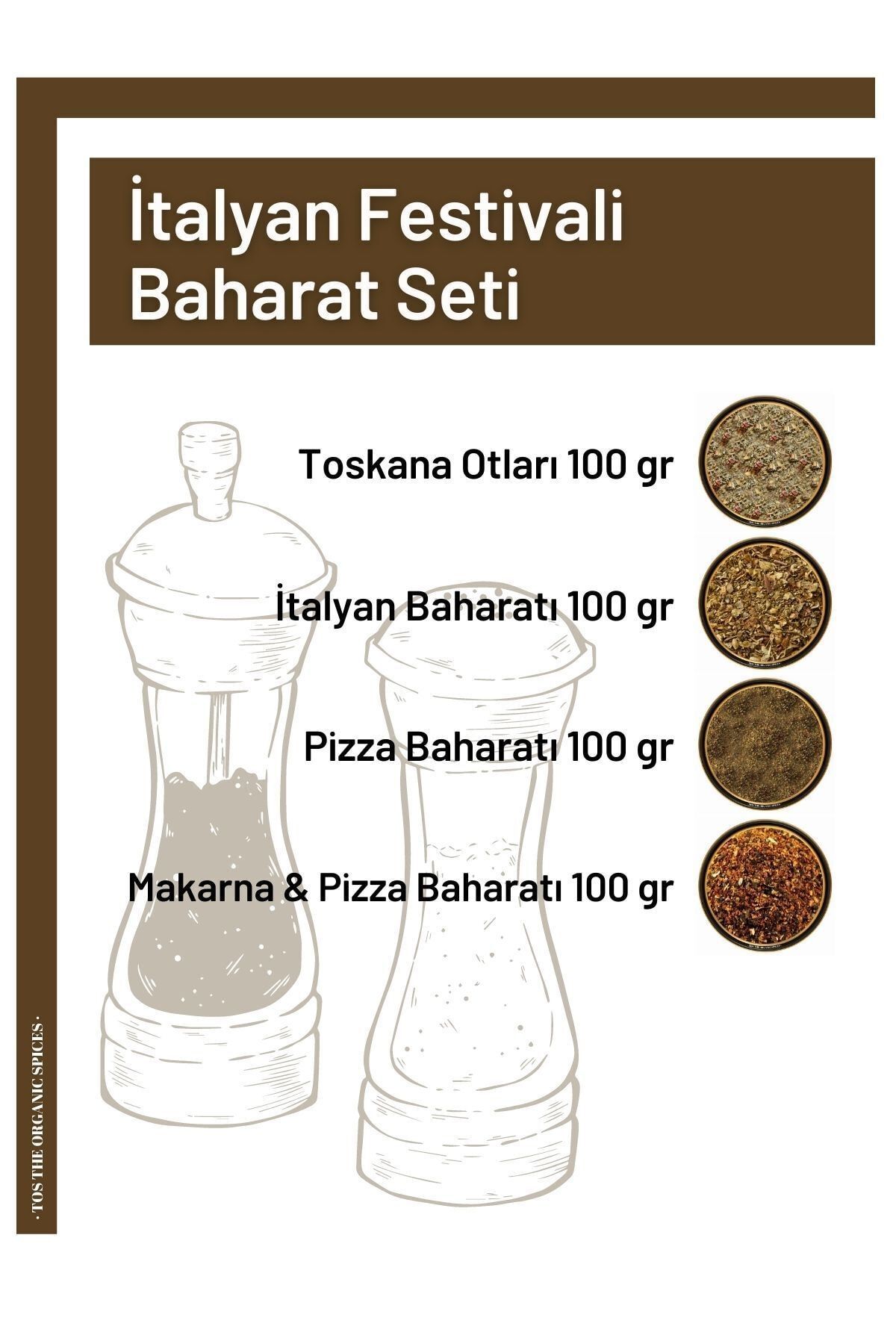 TOS The Organic Spices Italyan Festivali Baharat Seti