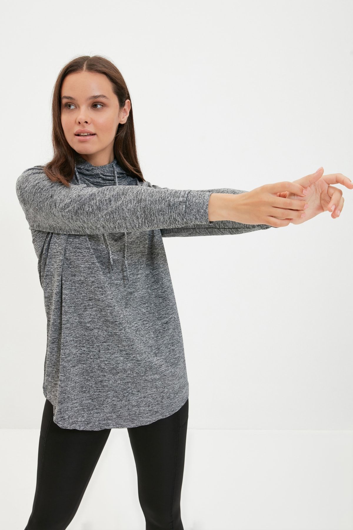 Trendyol Modest Antrasit Örme Sweatshirt TCTAW22TW0056