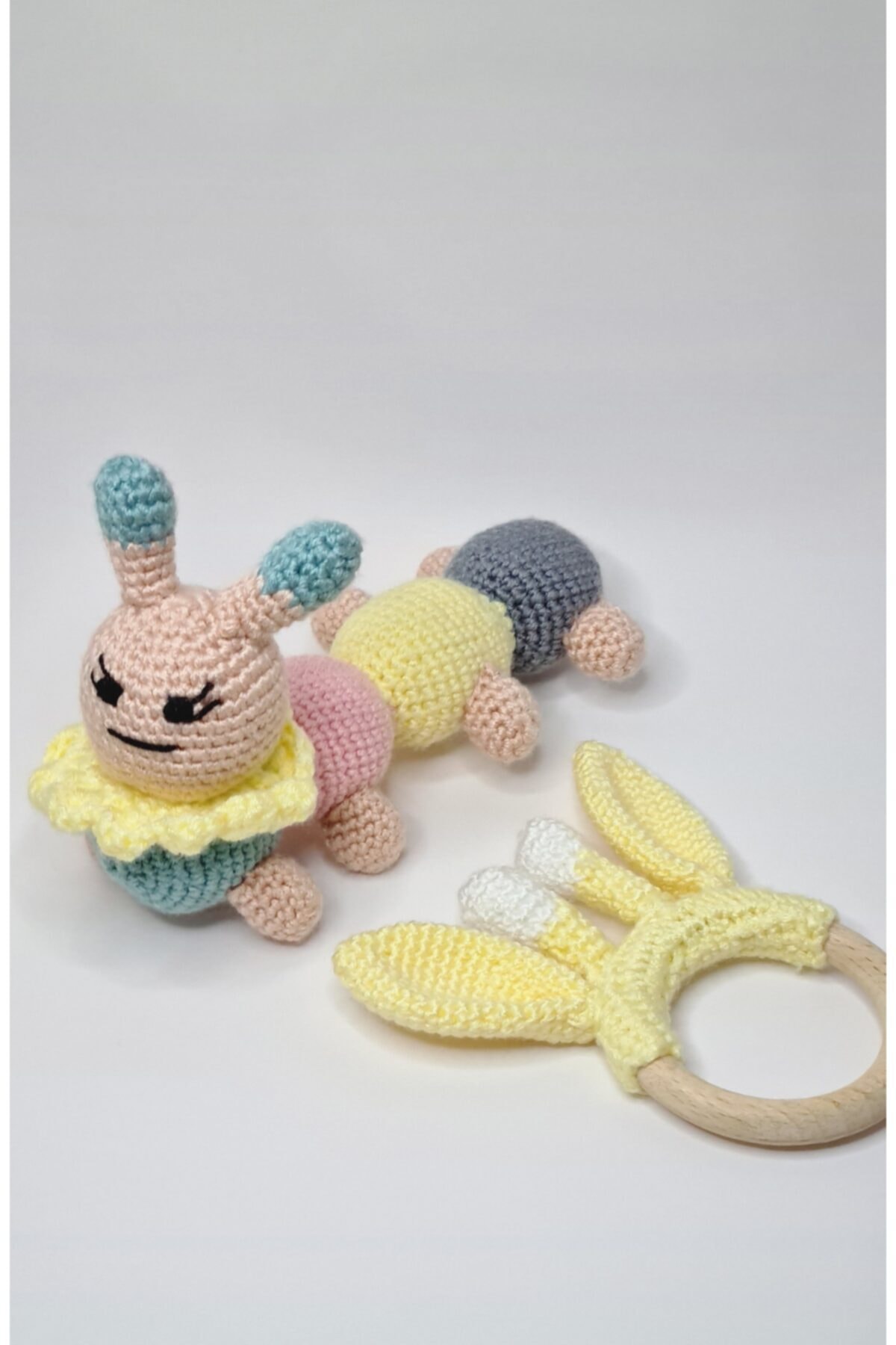 V&D TASARIM Amigurumu Tırtıl Oyuncak Amigurumi Diş Kaşıyıcı