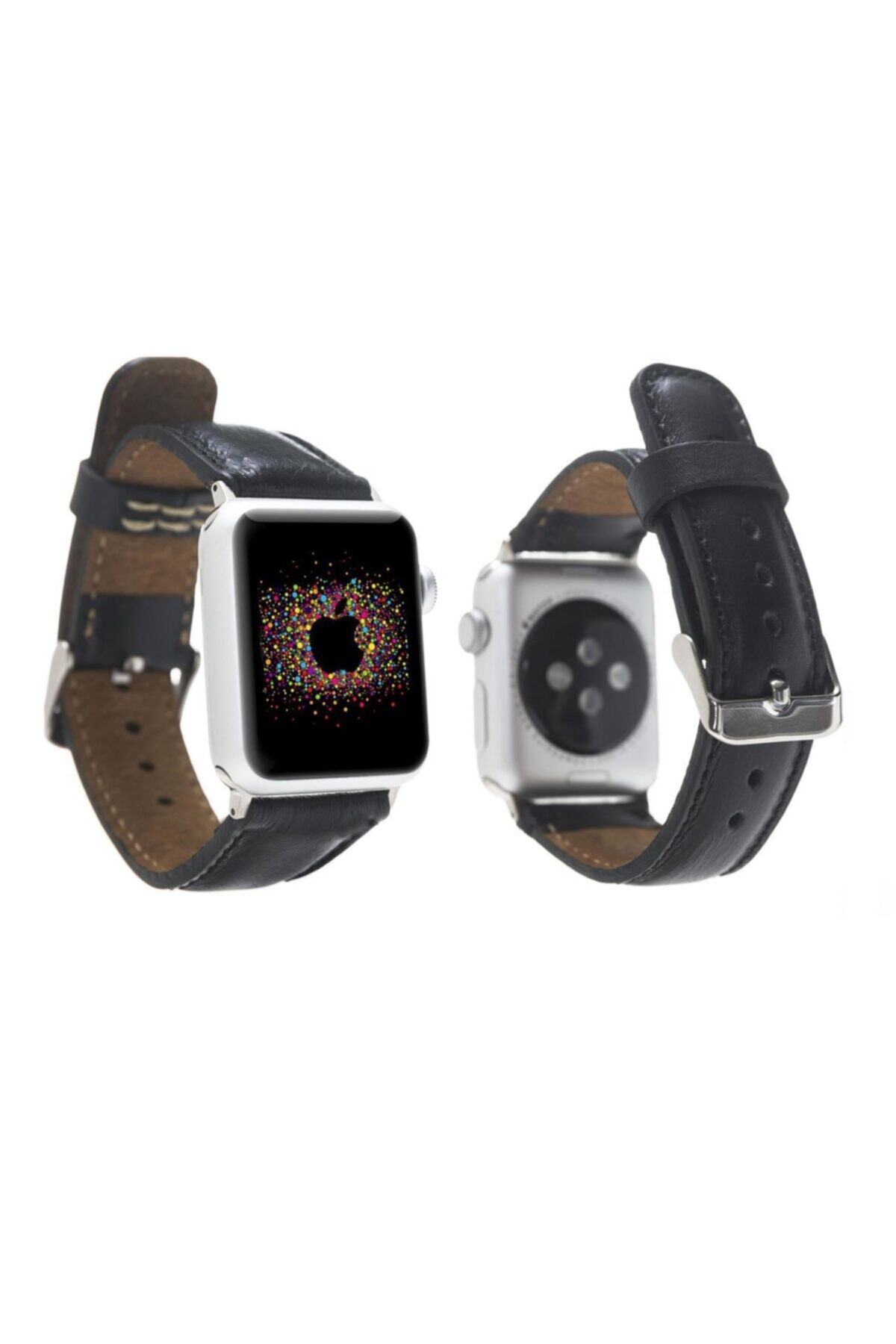 Bouletta Apple Watch Uyumlu Deri Kordon 38-40-41mm Rst1 Siyah
