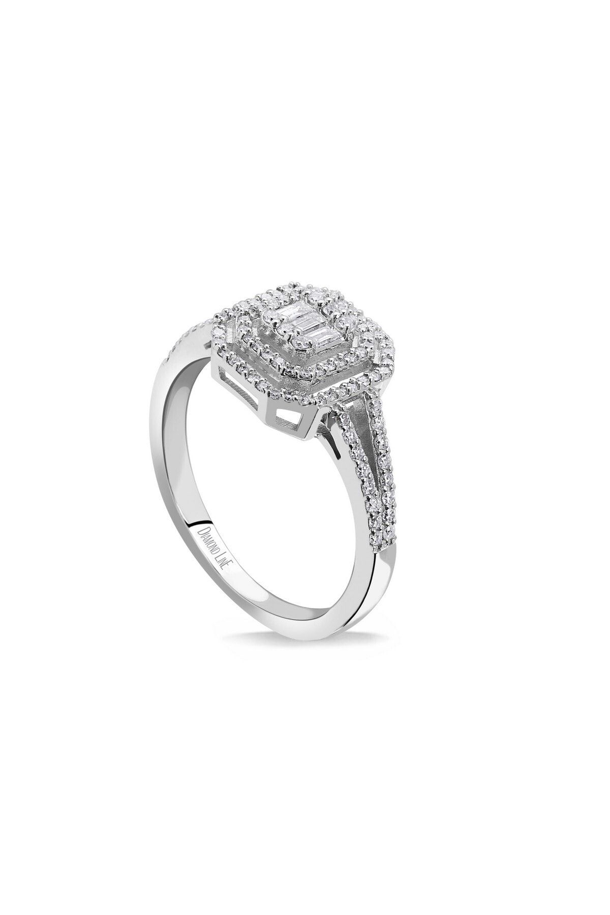 Diamond LineGülaylar 0,41 Karat Pırlanta Baget Yüzük