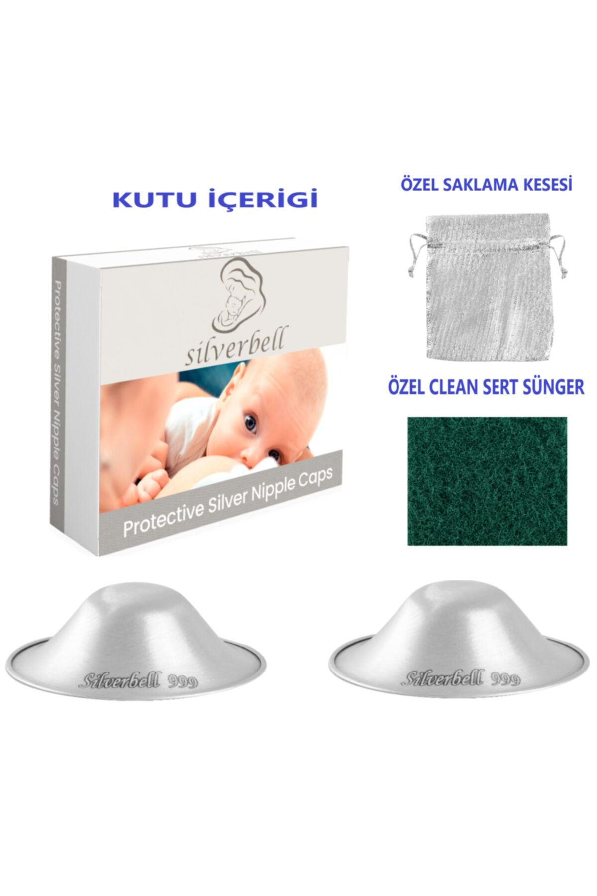 silverbell Göğüs Ucu Koruyucu 925 Ayar 5 Adet