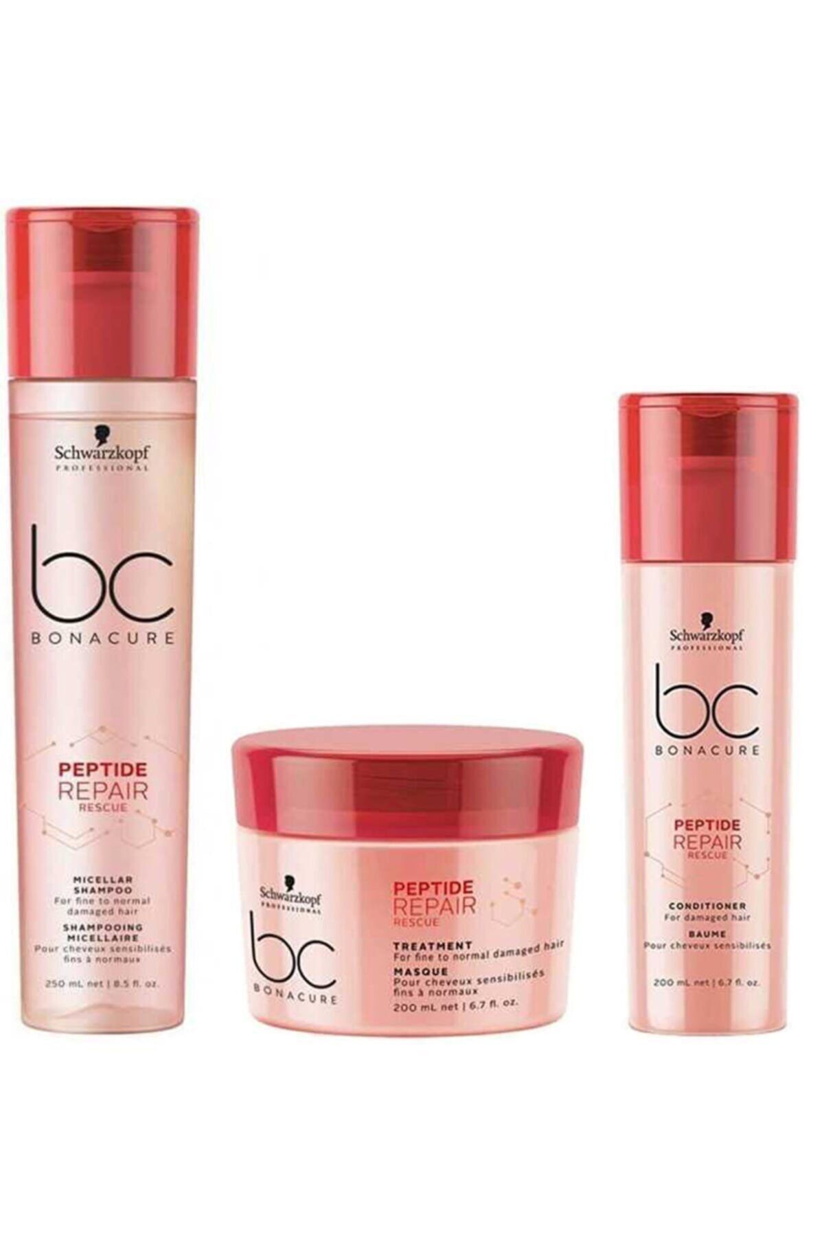 Schwarzkopf Peptide Acil Kurtarma Micellar Şampuanı 250 Ml + Maske 200 Ml + Krem 200 Ml