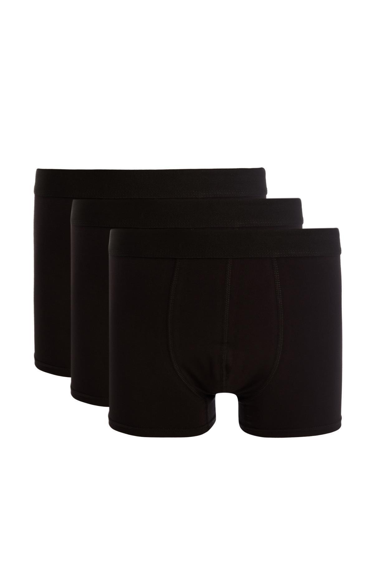 DeFacto Erkek Siyah Esnek Kumaş Standart Kalıp 3'Lü Boxer N4277AZ21SP