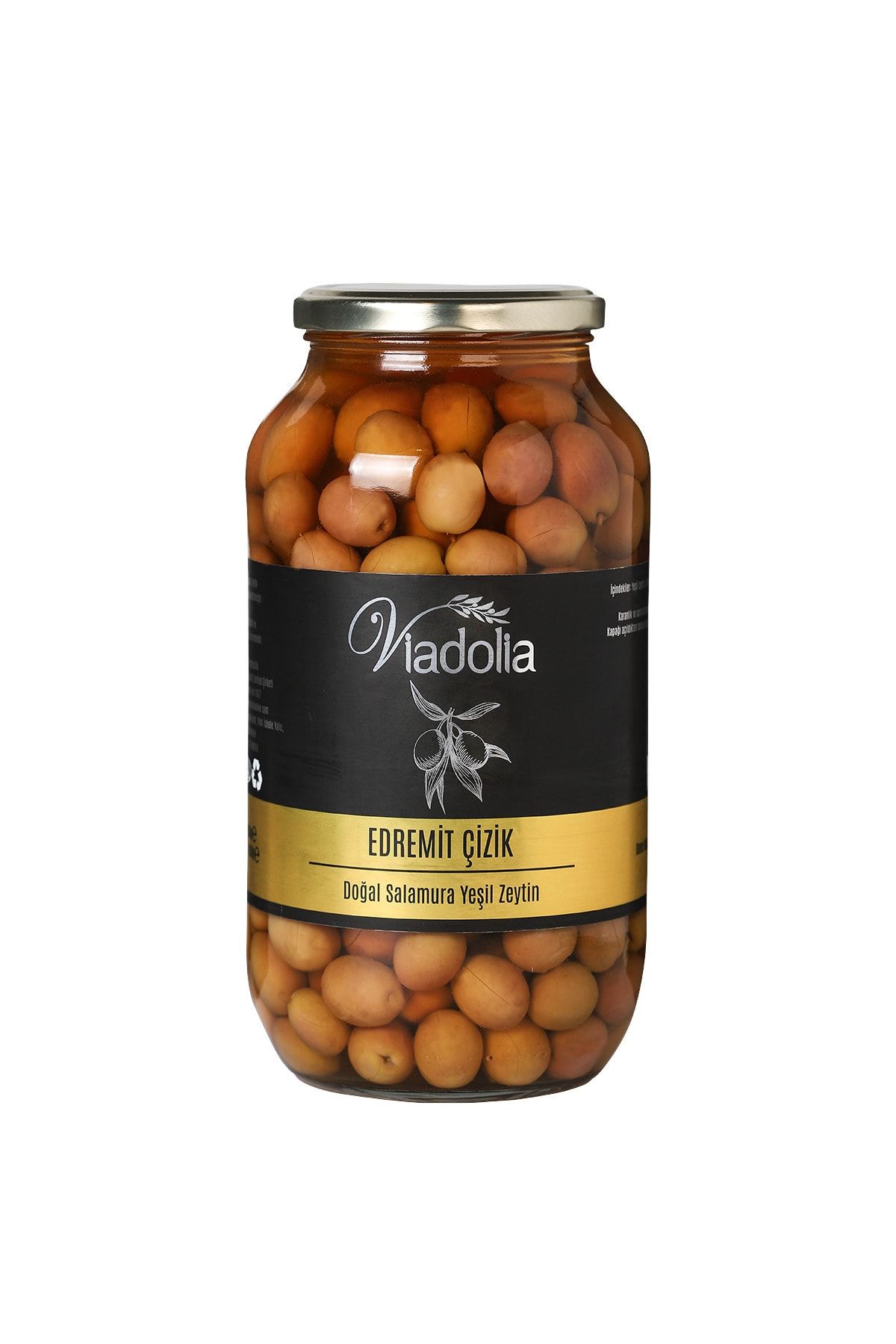 Viadolia Edremit Çizik Yeşil Zeytin Doğal Salamura 950 Gram