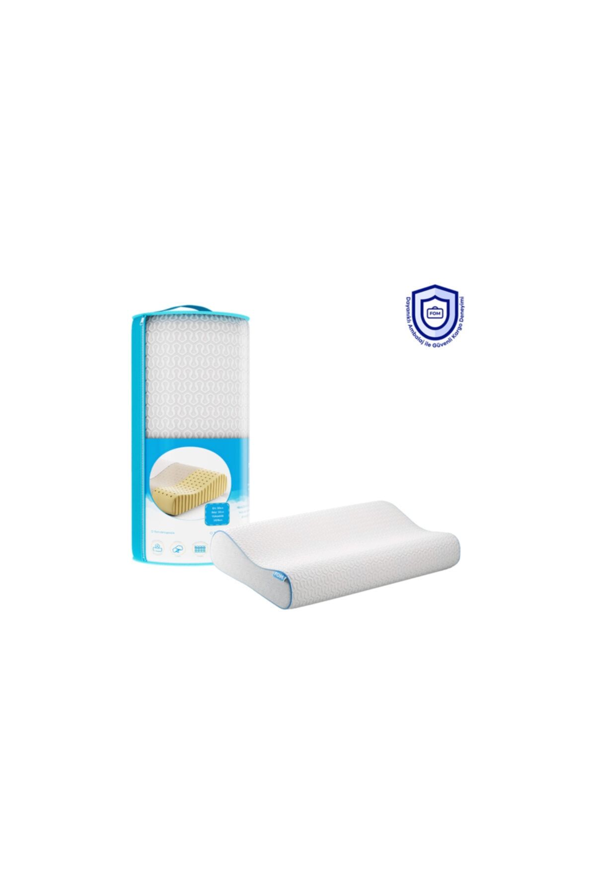 FOM Mini Flex Visco Boyun Destekli Uyku Yastık 50 X 30 X 8/10