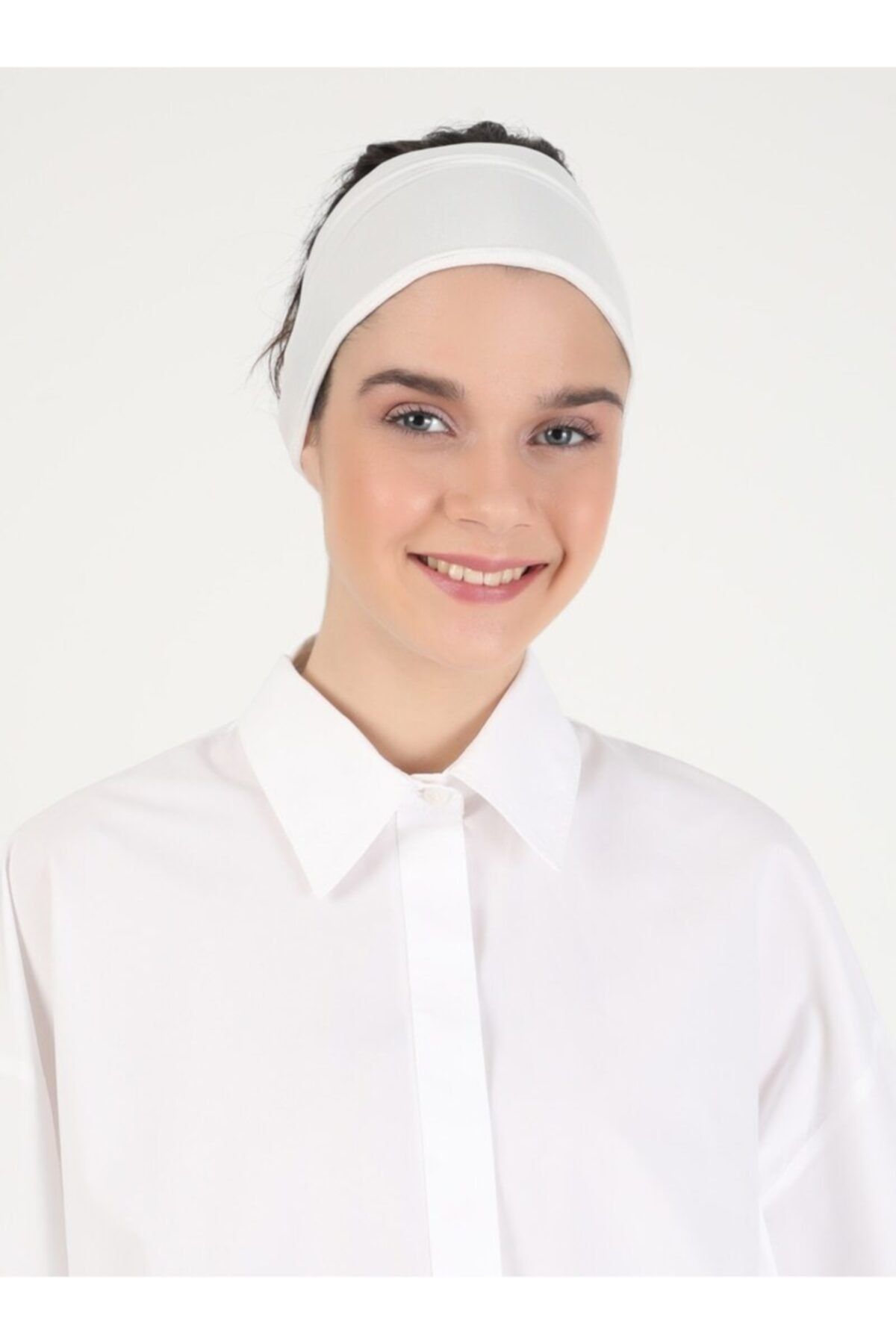 Ecardin Nefes Alan Kumaş Bandana Bone - Krem -