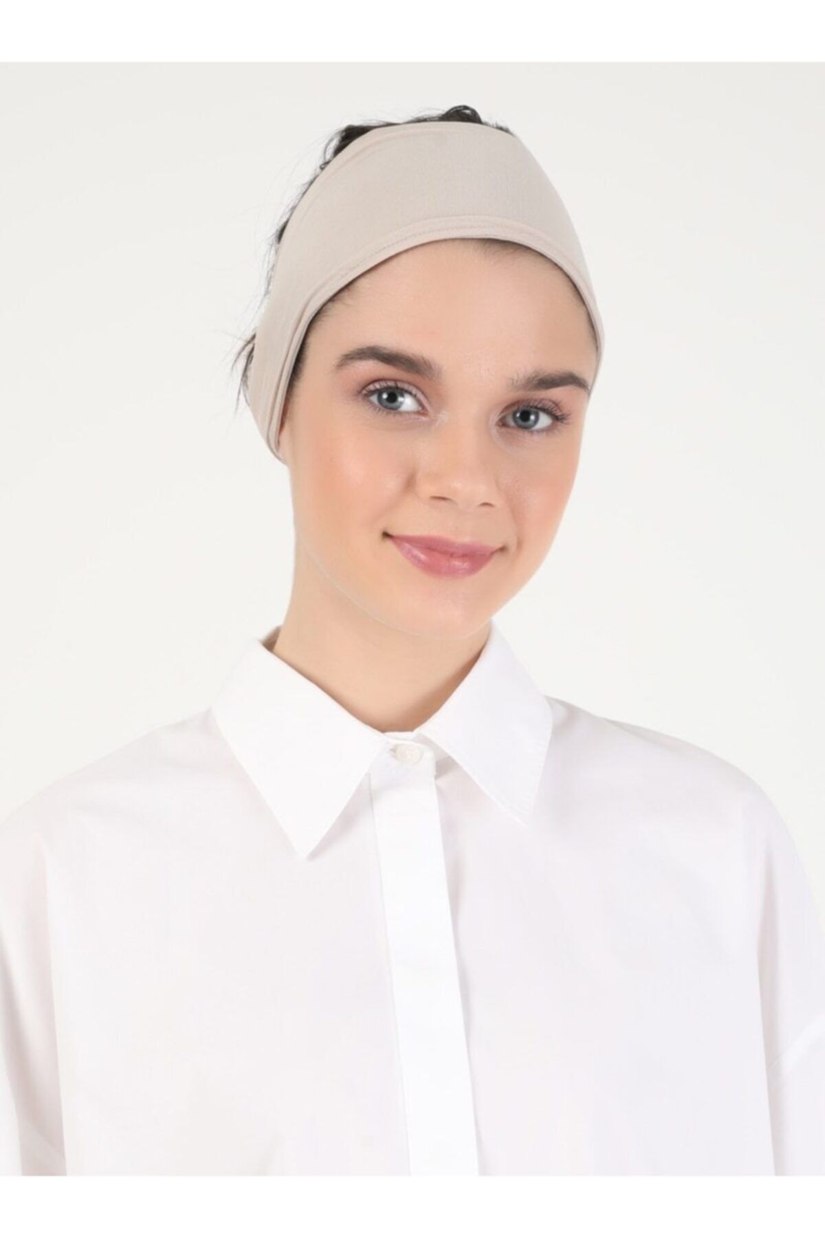 Ecardin Nefes Alan Kumaş Bandana Bone - Açık Vizon -