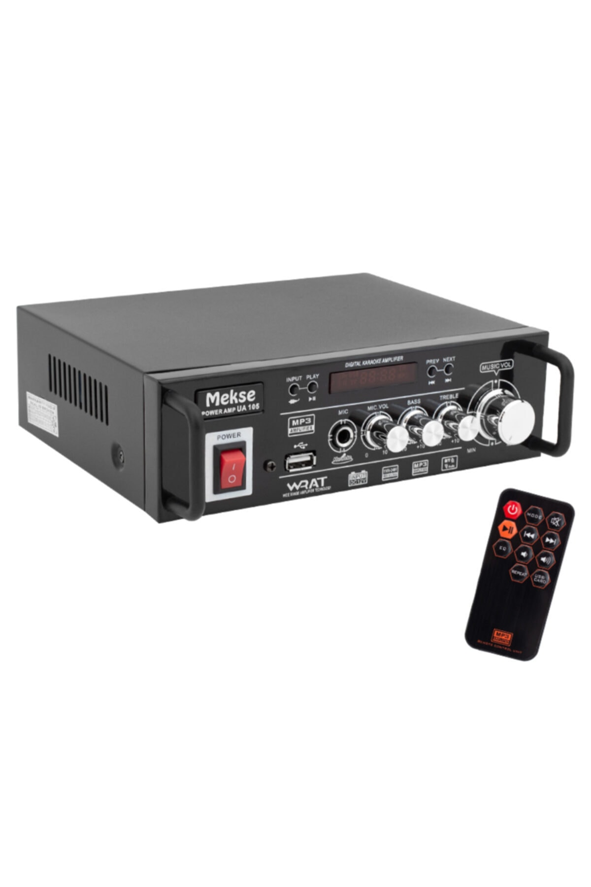 MEKSE Ua-105 Usb/uk/bluetoothlu 220v-12v Ekran 2x15w Stereo Trafosuz Anfi