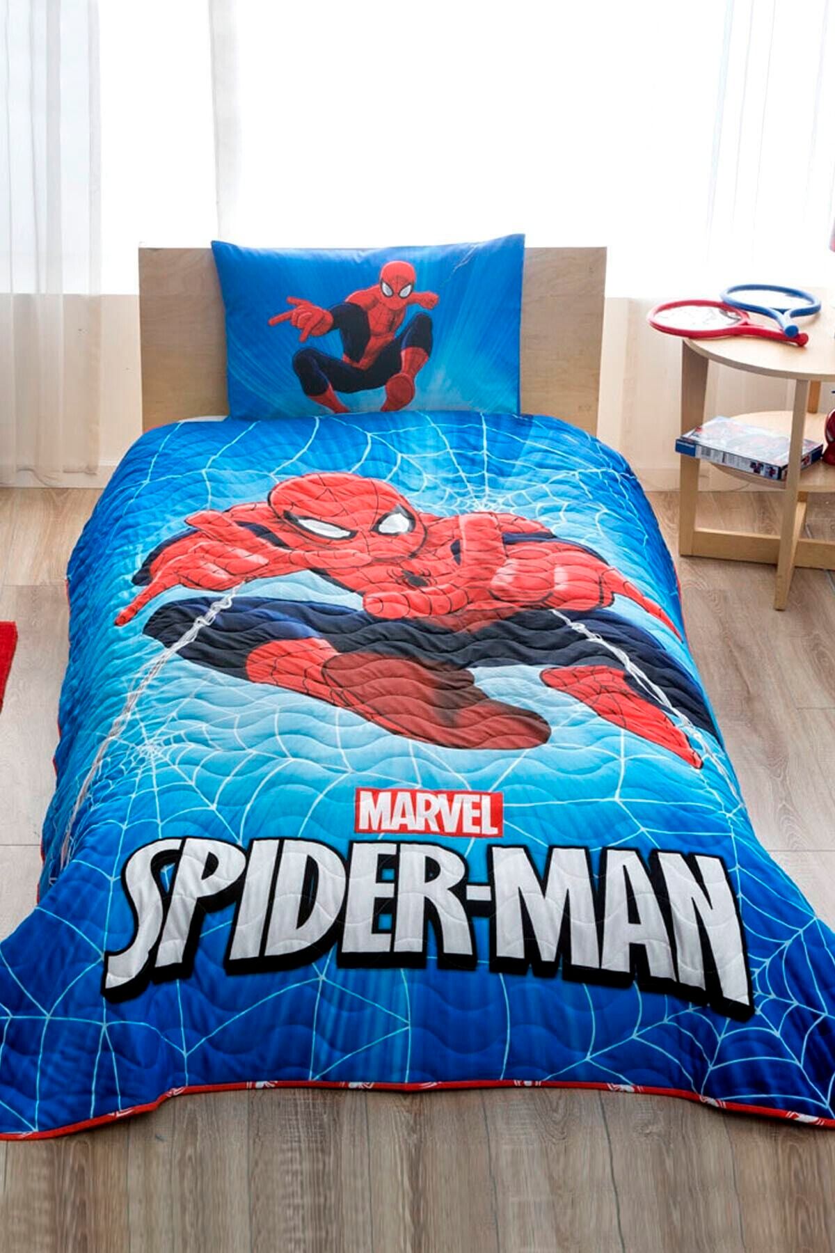 Taç Lisanslı Yatak Örtüsü Seti Spiderman Skyscaper Tek Kişilik