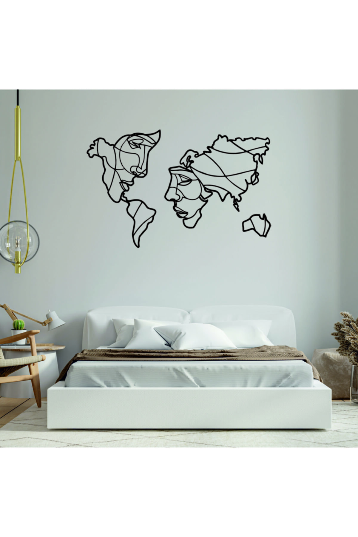 AllinDeco Dekorafit Dünya Haritası - World Map 100x65