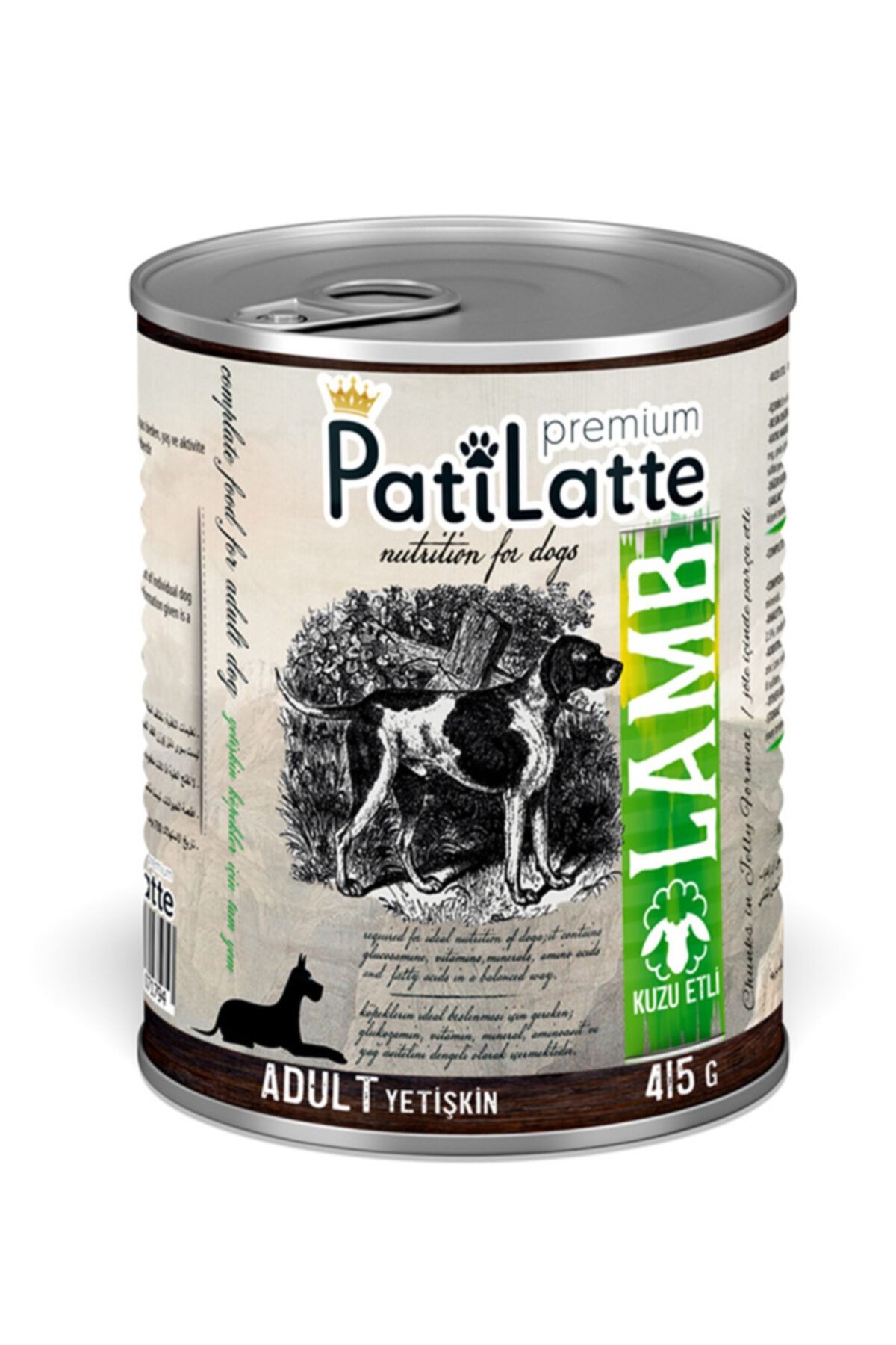 Pati Latte Kuzu Etli Yetişkin Köpek Maması 415 Gr X 12 Adet