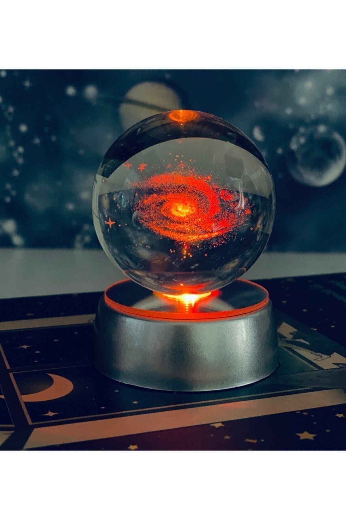 Raicon Samanyolu Galaksi Toz Bulutu Nebula Işıklı Cam Küre, Işıklı Kristal Top 6 Cm Çapında