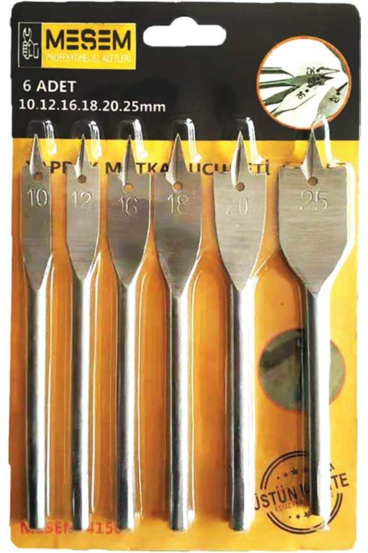 Meşem Yaprak Matkap Ucu (altılı Set)